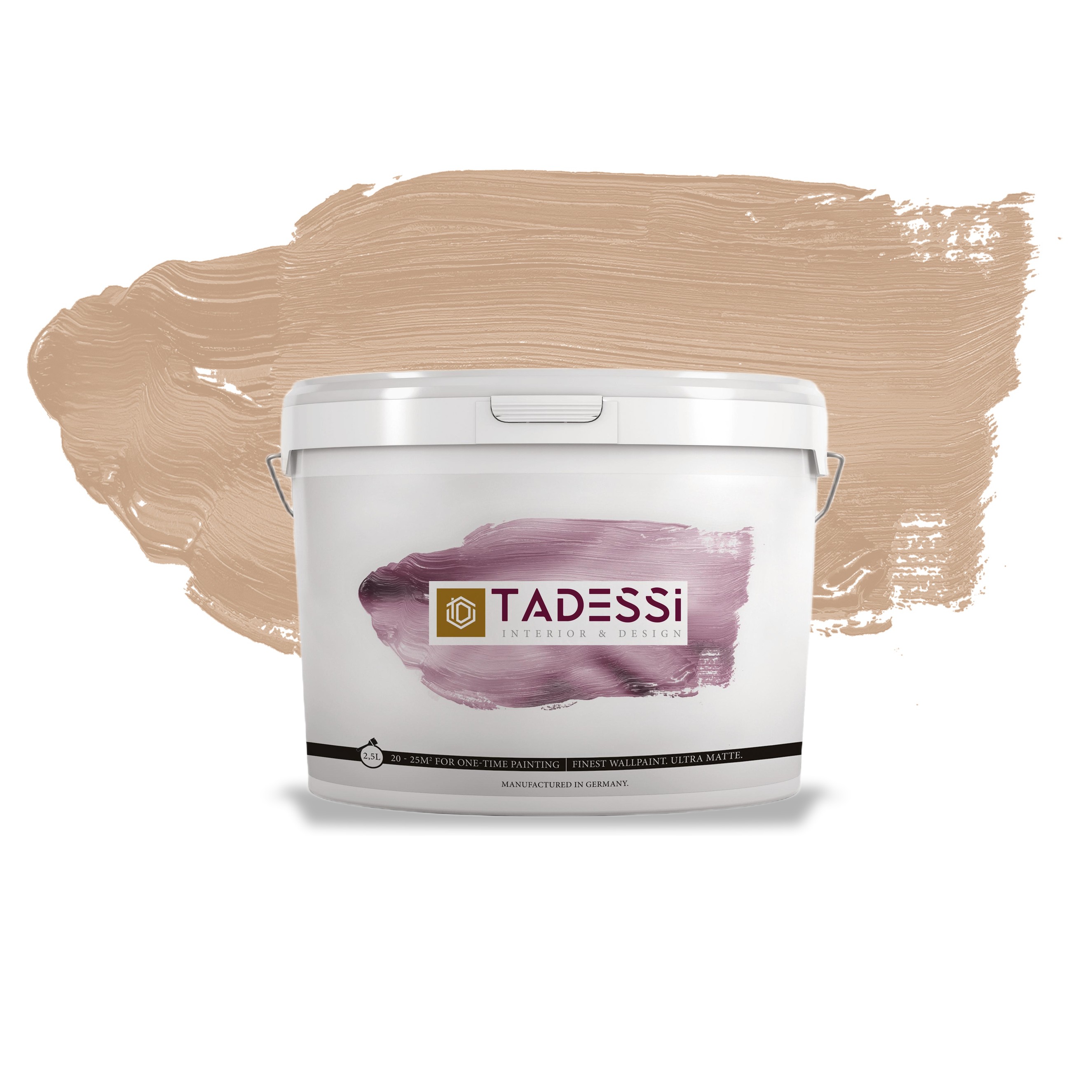 TADESSI Color Vista - Pintura de pared marrón - Moca suave - Pintura interior mate - Dispersión de alta calidad