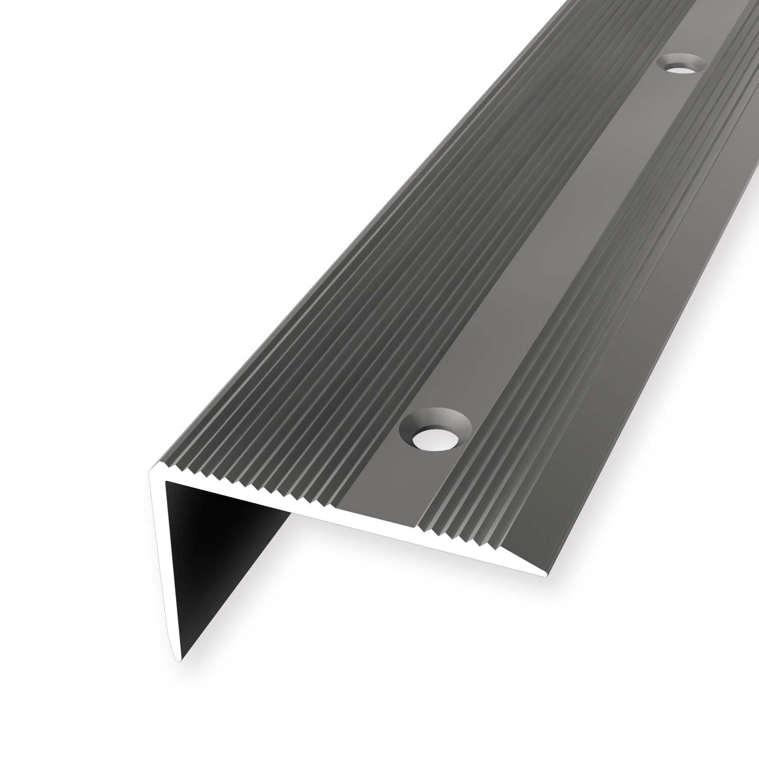 Perfil de escalera de aluminio de 25 x 40 x 2500 mm, perfil de canto de escalera, perfil angular ranurado Küberit