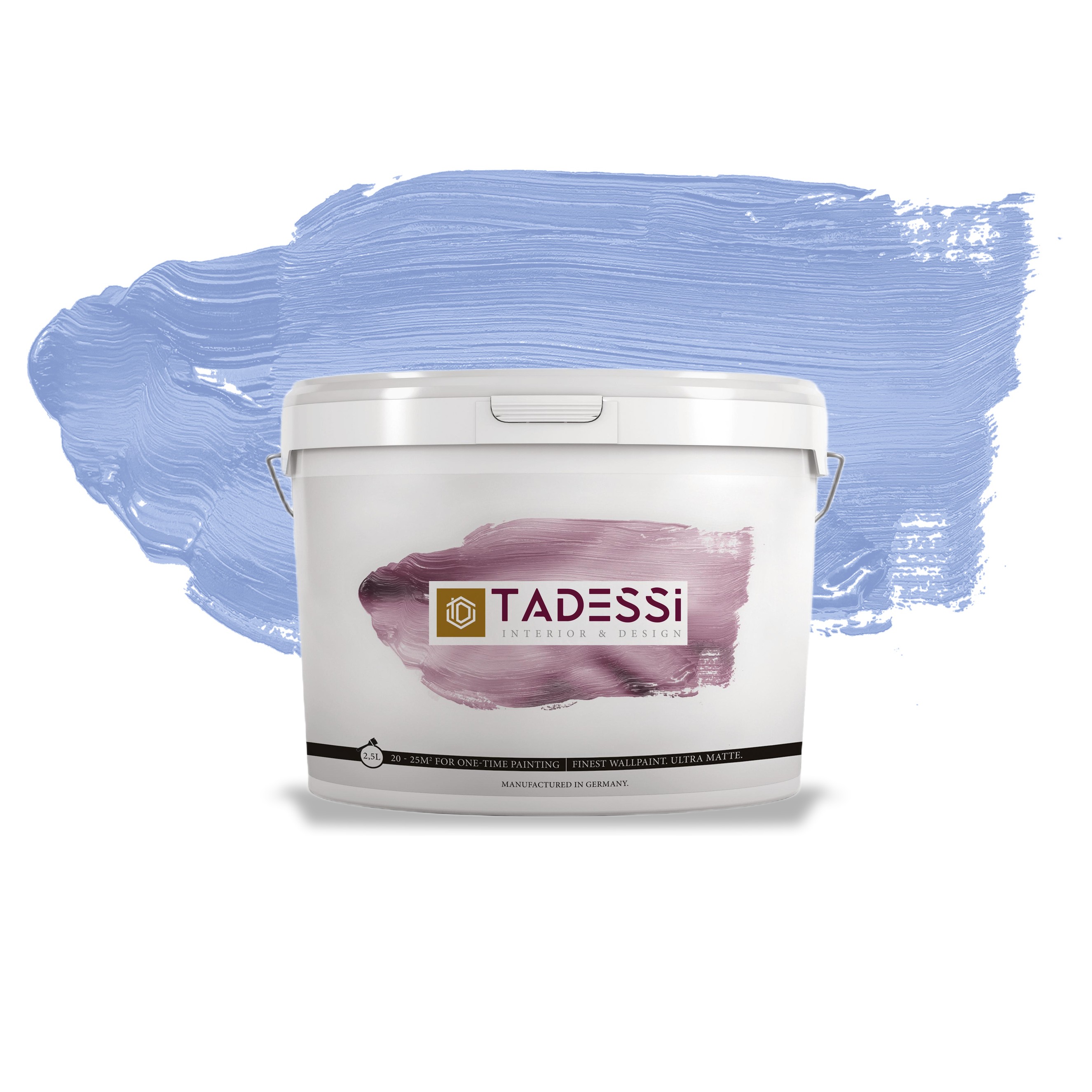 TADESSI Color Vista - Pintura de pared violeta pastel - Índigo - Pintura mate de alta calidad para interiores