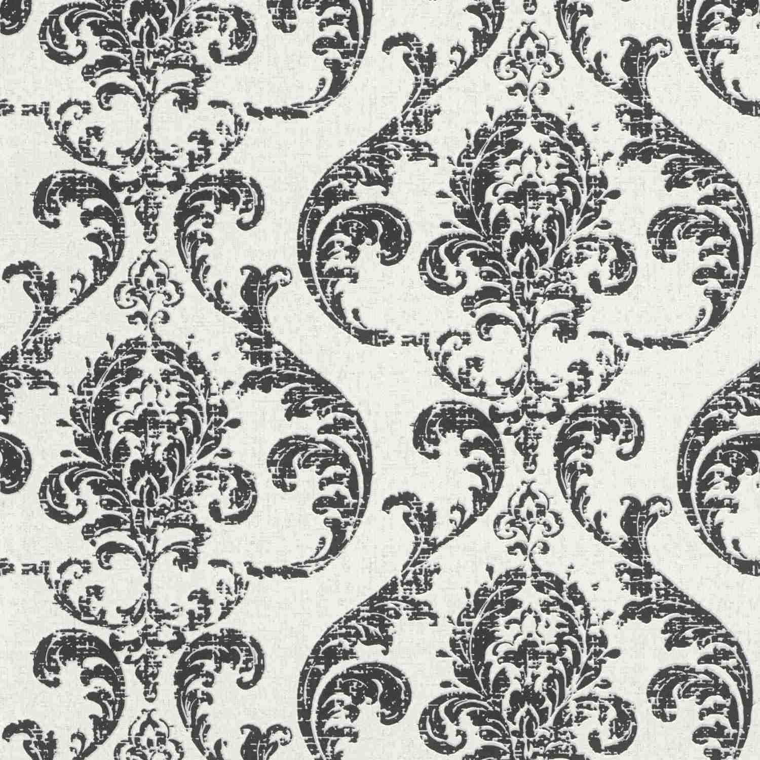 Rasch Dale color a tu vida 315608 Papel pintado no tejido Barroco 0,53 x 10,05 m Negro Blanco