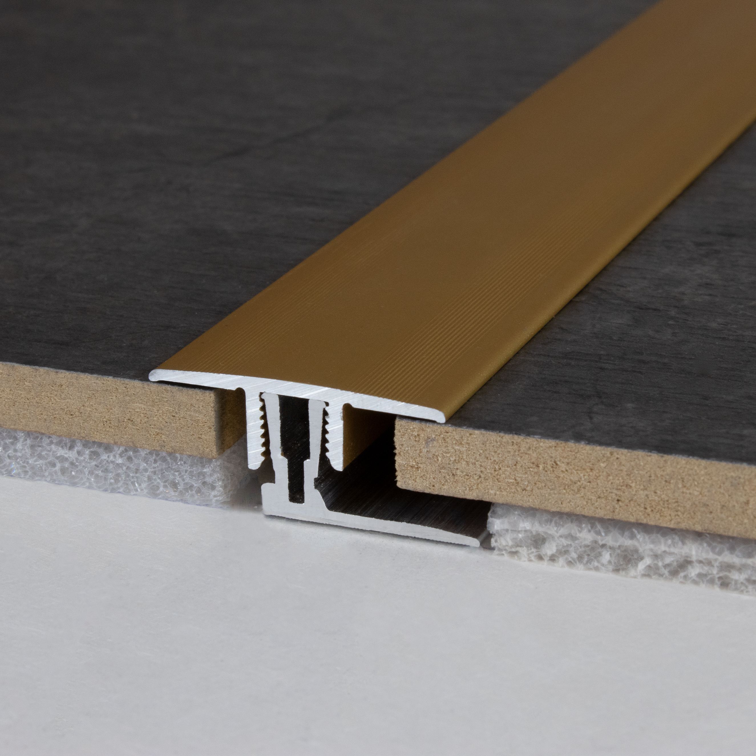 Perfil de transición Auer Grafton B 33,5 mm, altura de borde 11-15 mm, tira de transición, aluminio anodizado