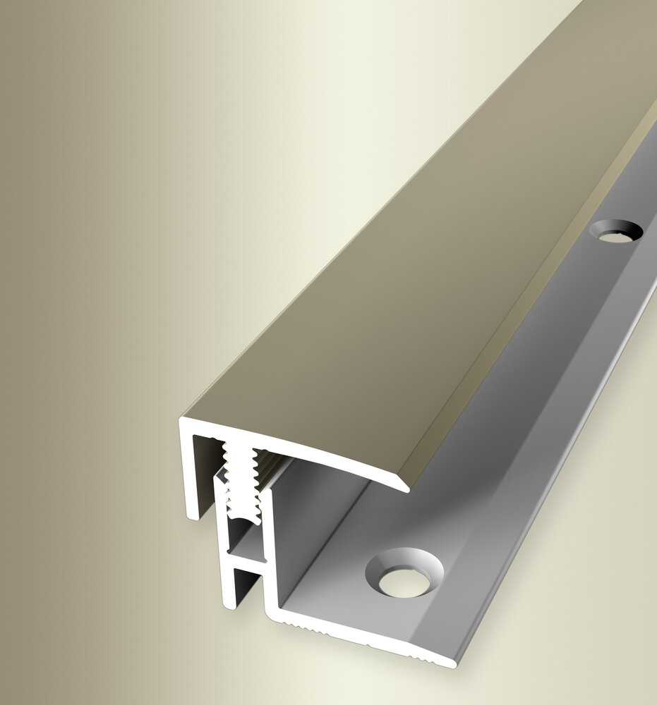 Perfiles de remate y canto PROVISTON, ancho 21 mm, altura de canto 12-17 mm, aluminio anodizado