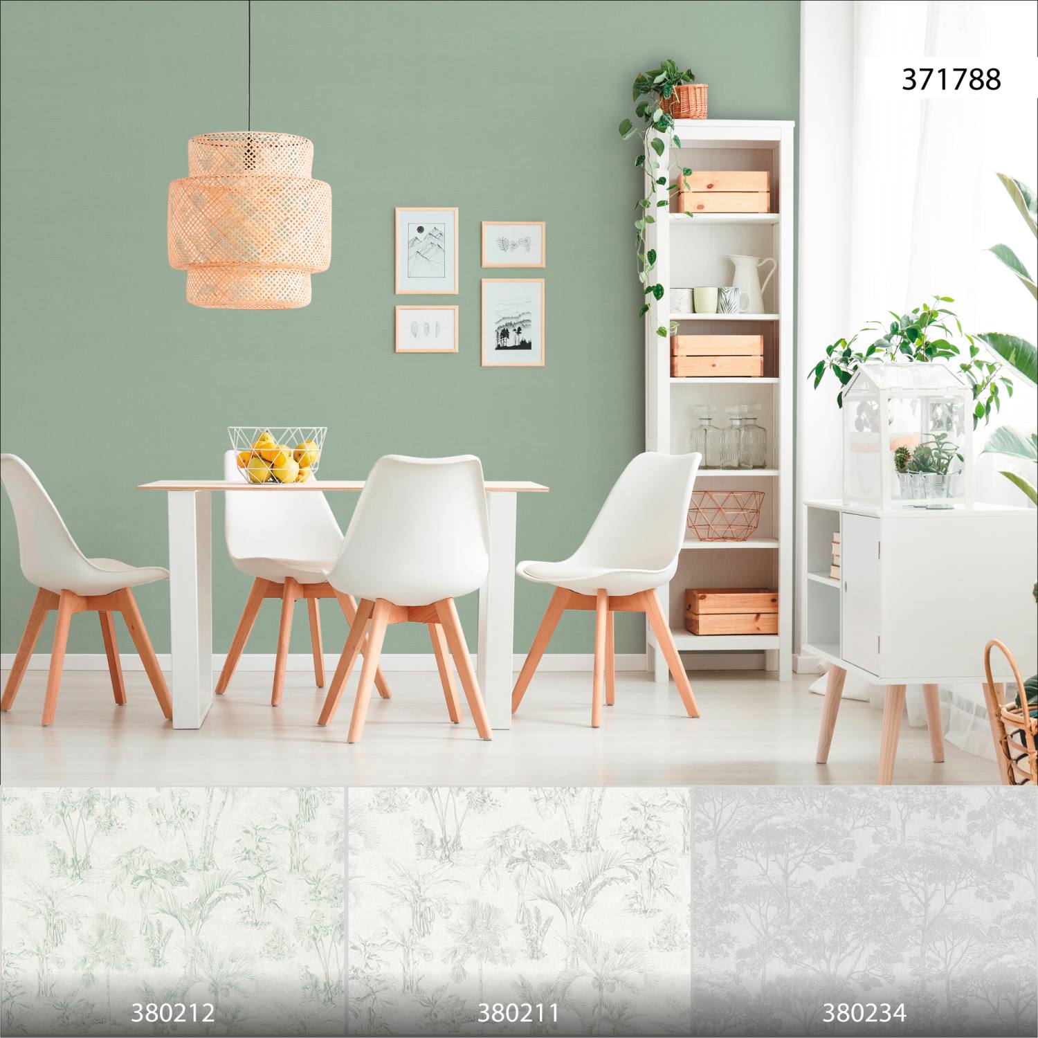 A.S. Creation Cuba 371788 Papel pintado no tejido Liso Color sólido 0,53 x 10,05 m Verde