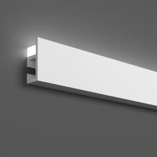 Cornisa de poliuretano Elite Decor KH903, 22 x 48 x 2000 mm, moldura de techo de espuma de poliestireno, blanca