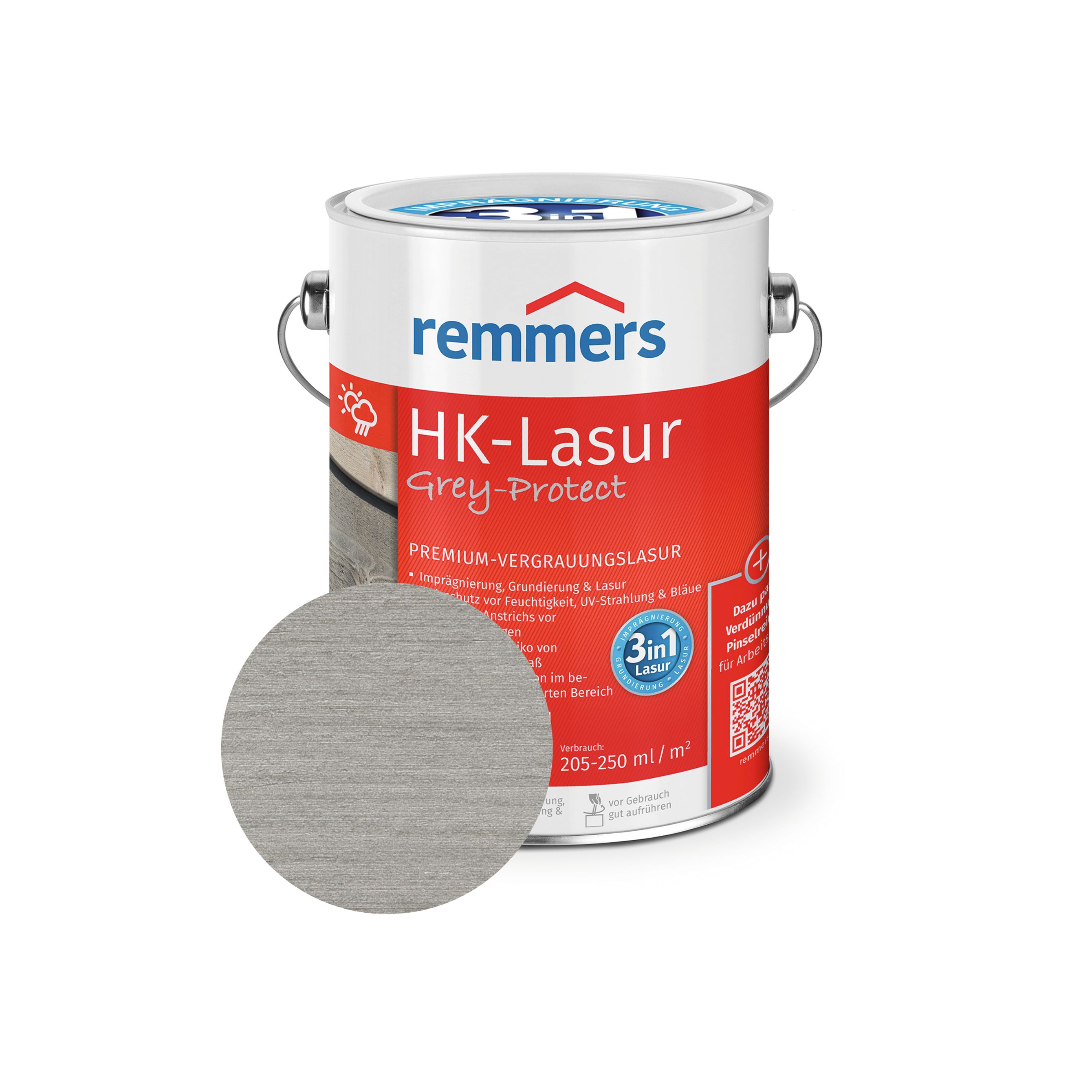 Remmers HK-Lasur Grey-Protect Base solvente Tinte grisáceo premium Envío gratuito