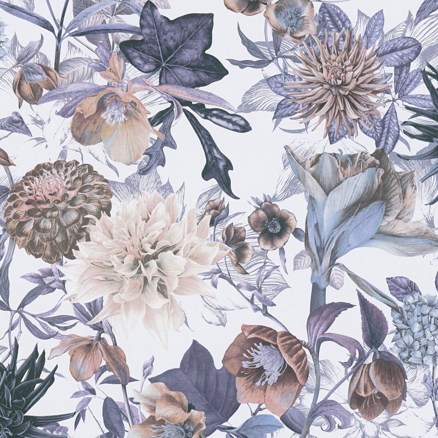 A.S. Creation Dream Flowery 381751 Papel pintado no tejido Diseño floral 0,53 x 10,05 m Beige Azul