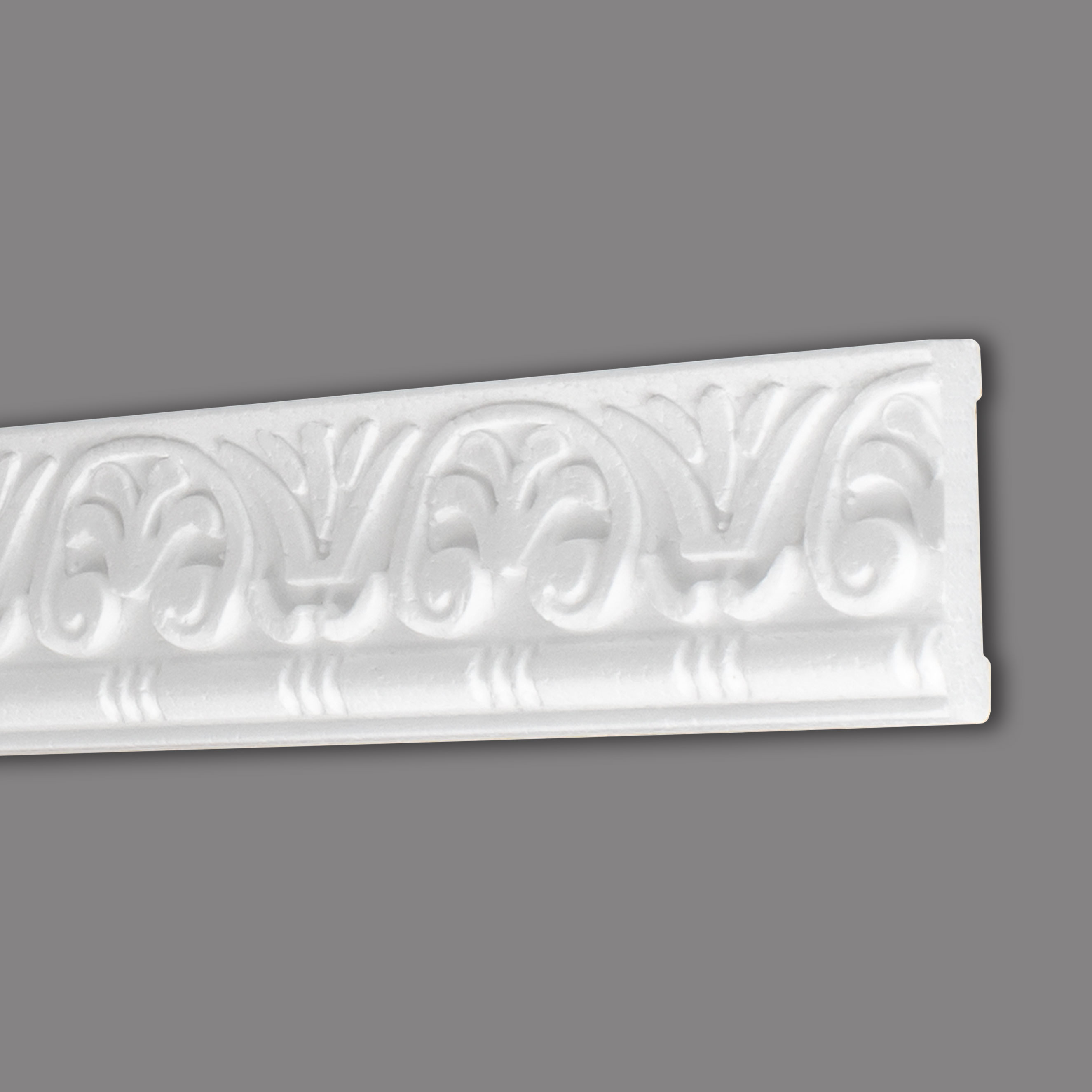 Marbet Moldura decorativa "B-10" Moldura de pared de poliestireno expandido 9 x 46 x 2000 mm Tira de poliestireno Blanco