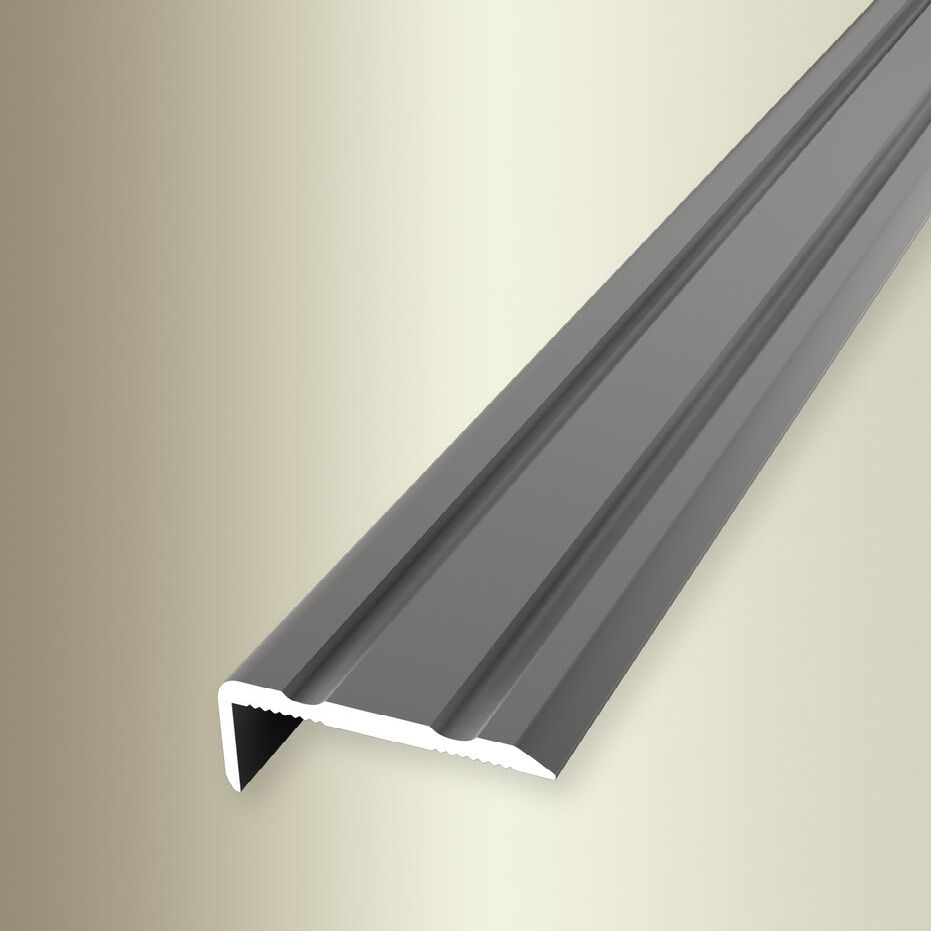 Perfiles angulares y de canto para escaleras Küberit, altura 10 mm, ancho 24,5 mm, aluminio anodizado