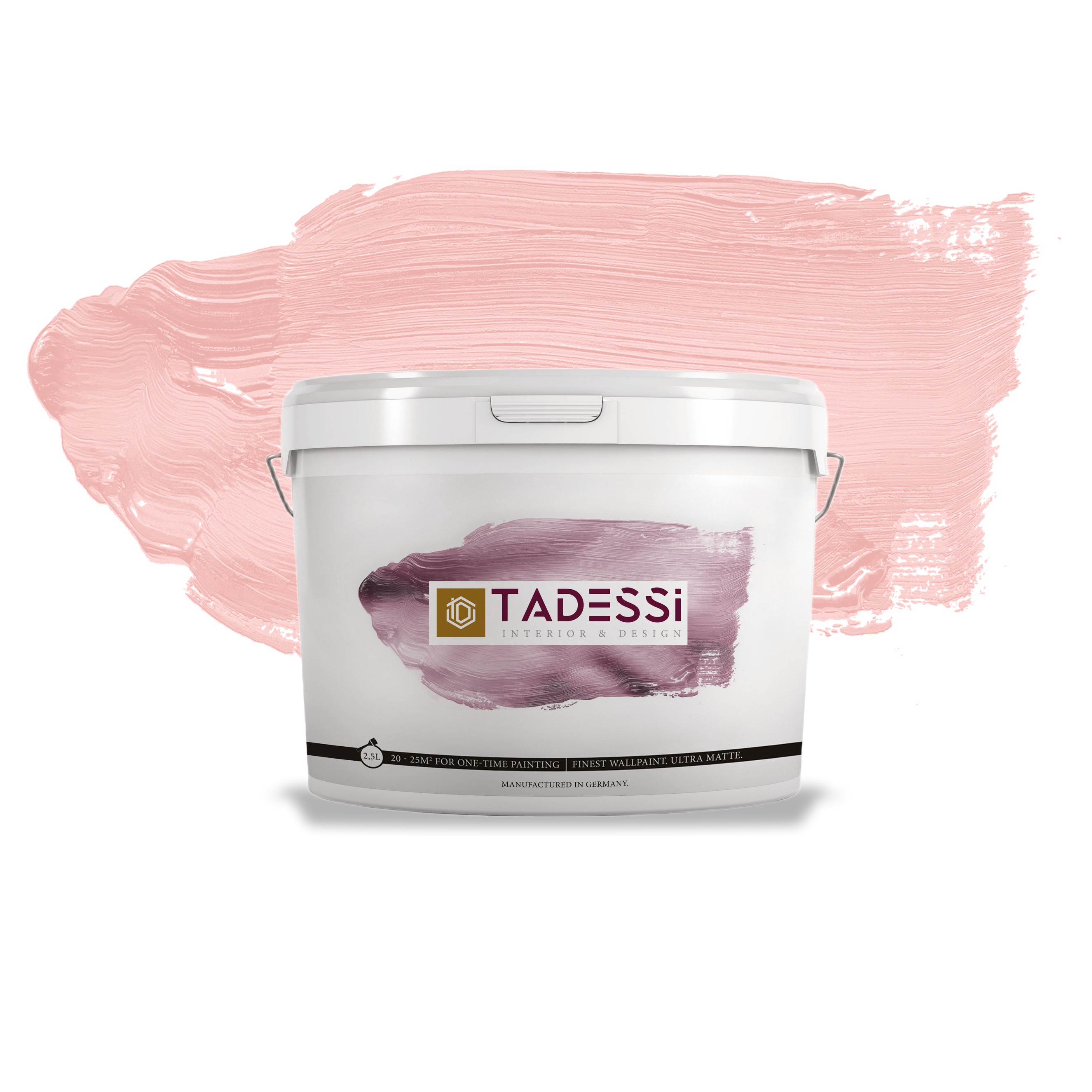 TADESSI Color Vista - Pintura de pared rosa pastel - Rosa flor - Pintura interior mate - Dispersión de alta calidad