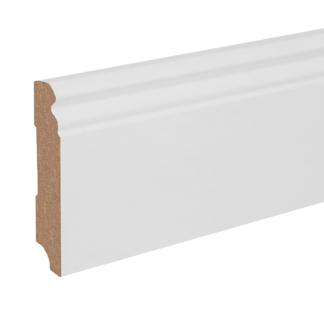 Rodapié/zócalo/moldura de suelo Bergamo-8 (65778) 19 x 96 x 2500 mm Blanco