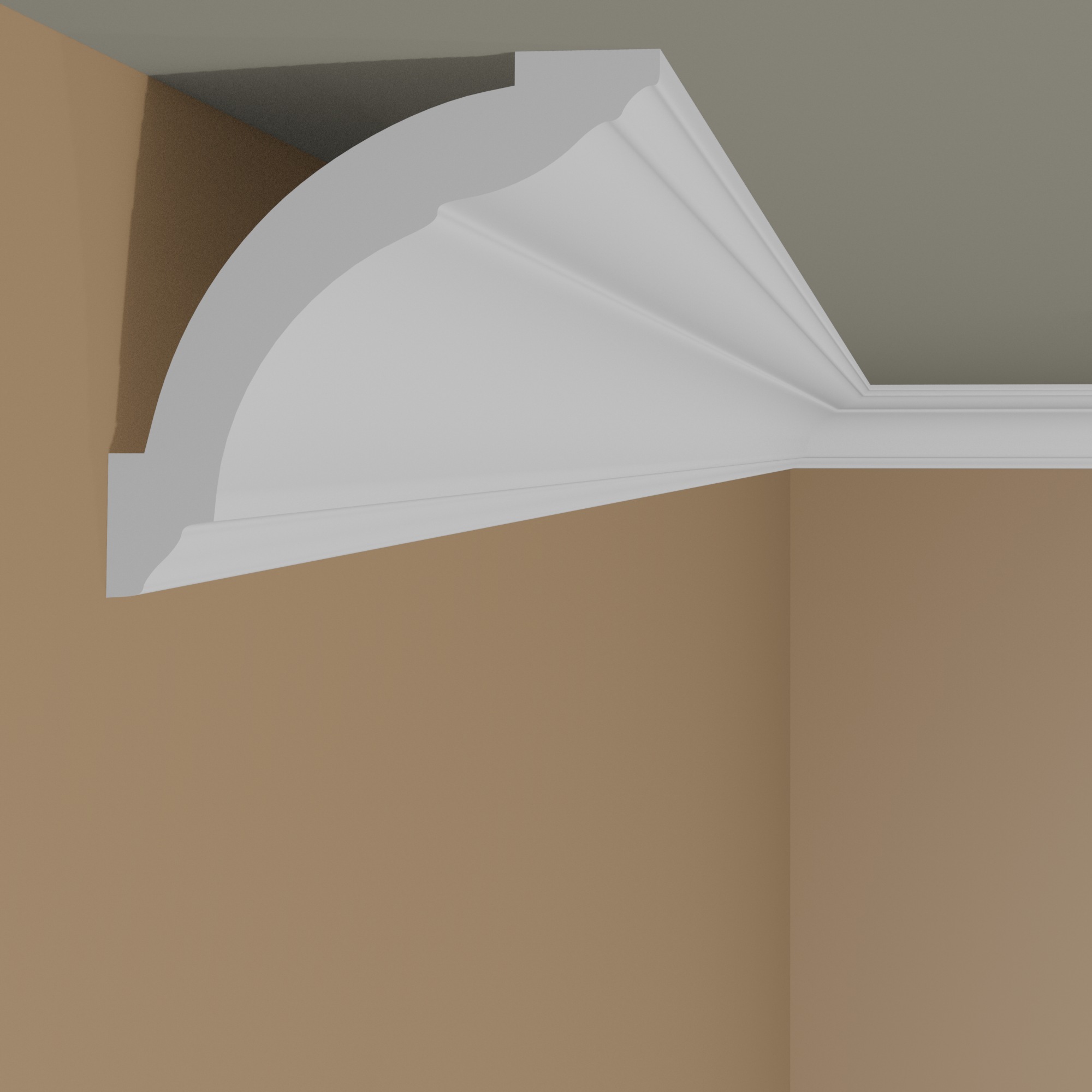 PROVISTON Cornisa "NE367" 72 x 72 x 2000 mm Blanca Moldura de techo Tira de luz Clásica