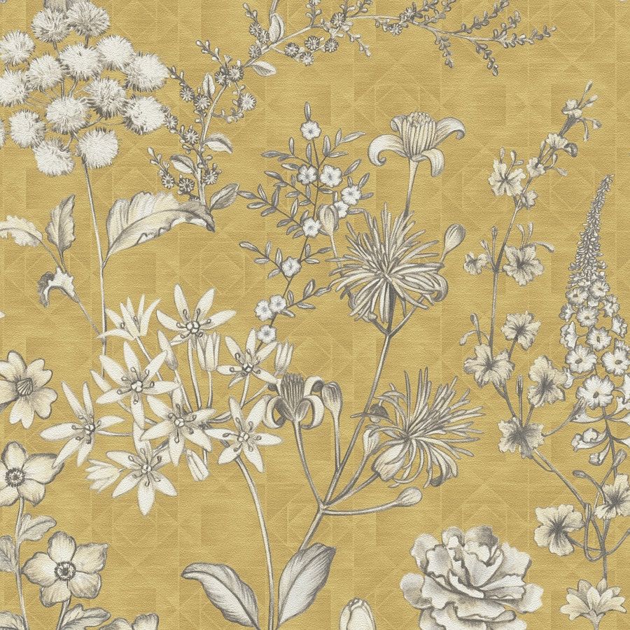 A.S. Creation Estilos de viaje 391172 Papel pintado no tejido Diseño floral 10,05 m x 0,53 m Amarillo