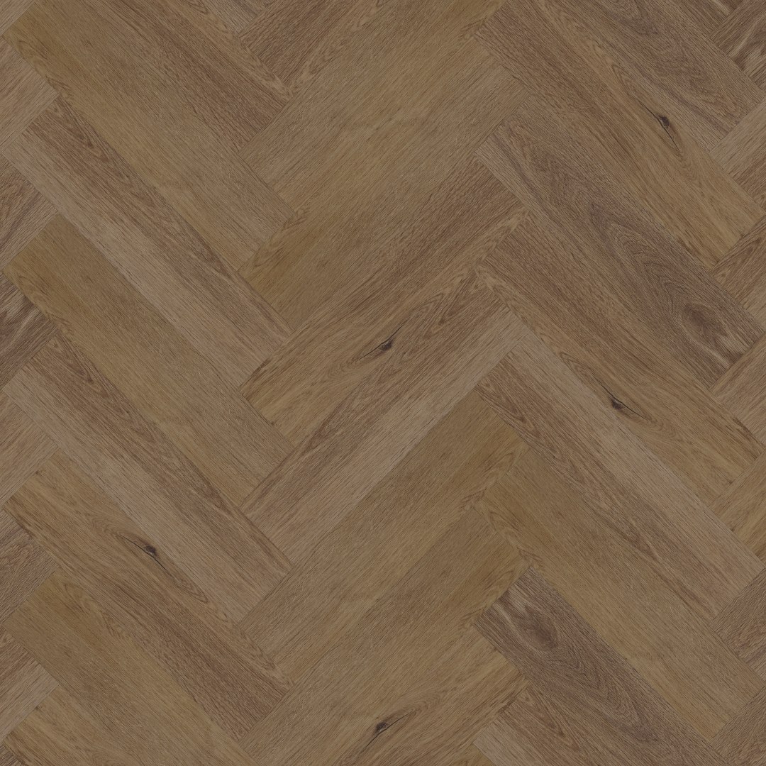 Suelo vinílico LEGNAR Herringbone Frisco Oak, 592 x 148 x 4,5 mm, clic, marrón, NKL33