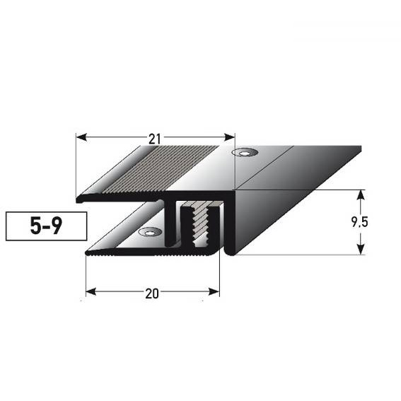 Perfiles de remate y canto PROVISTON Victoria, altura 9,5 mm, ancho 21 mm, altura del canto 5 - 9 mm
