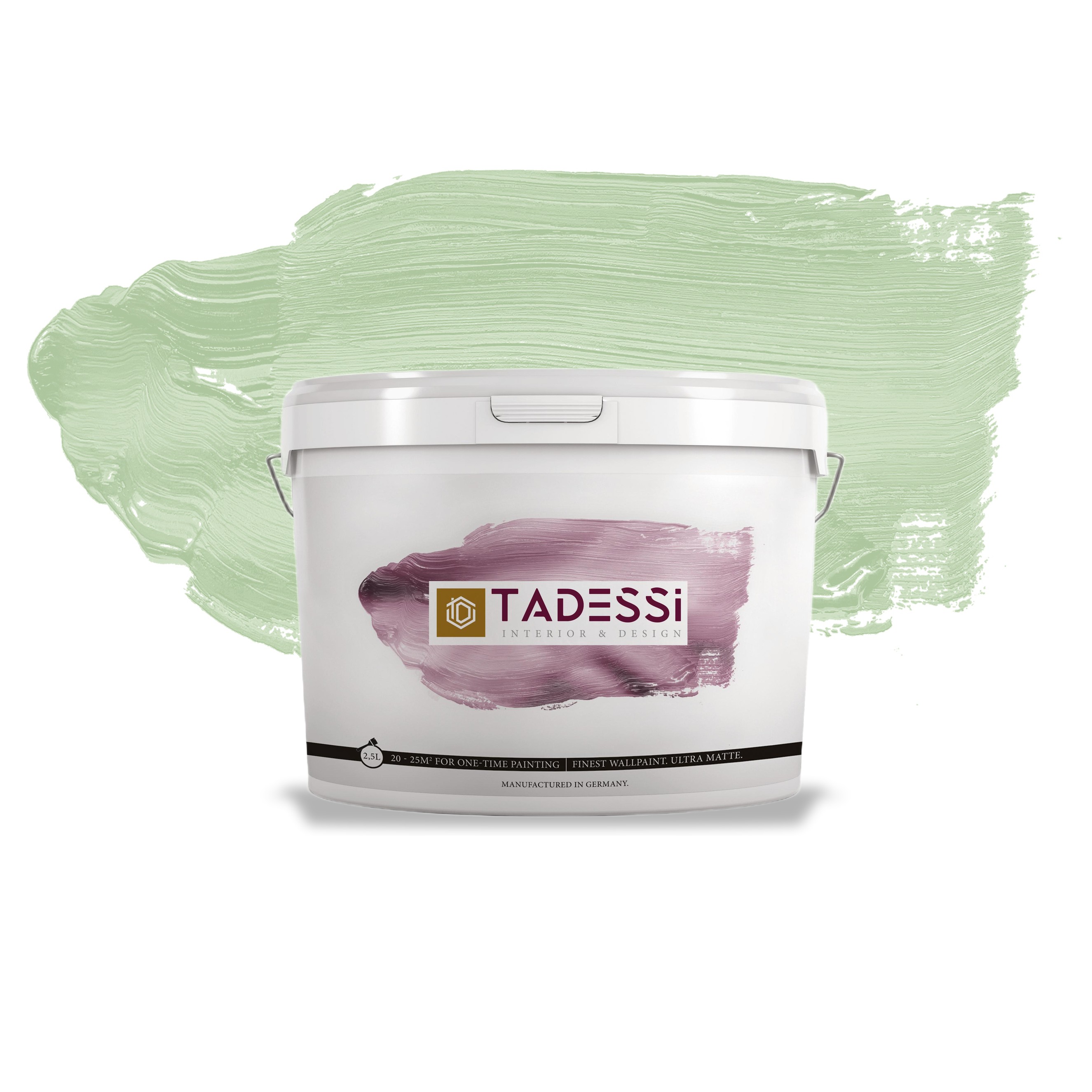 TADESSI Color Vista - Pintura de pared verde pastel - Pistacho - Verde salvia - Pintura mate de alta calidad para interiores