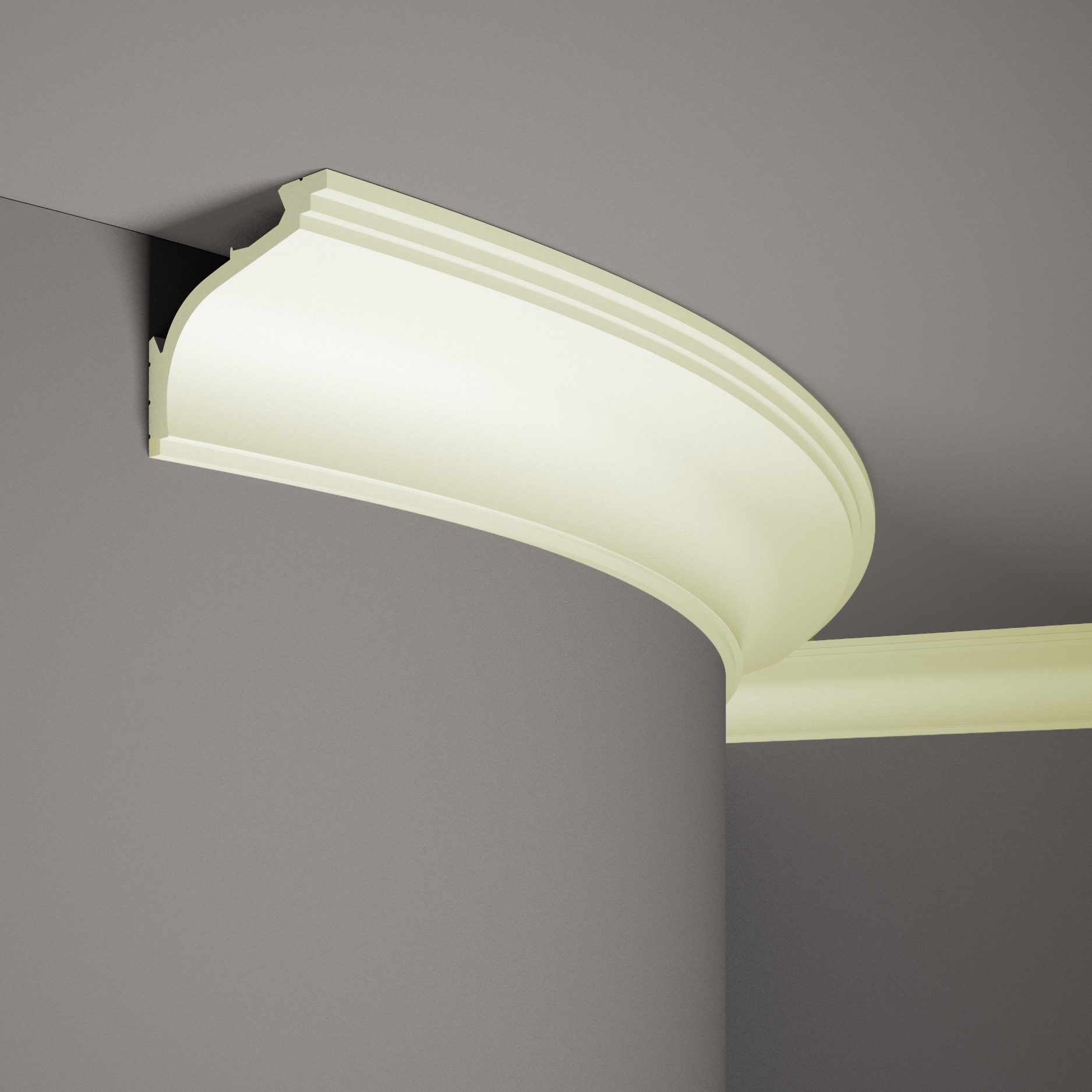 Moldura de techo flexible Mardom MDB110F Profoam 110 x 90 x 2000 mm Moldura de estuco blanca flexible