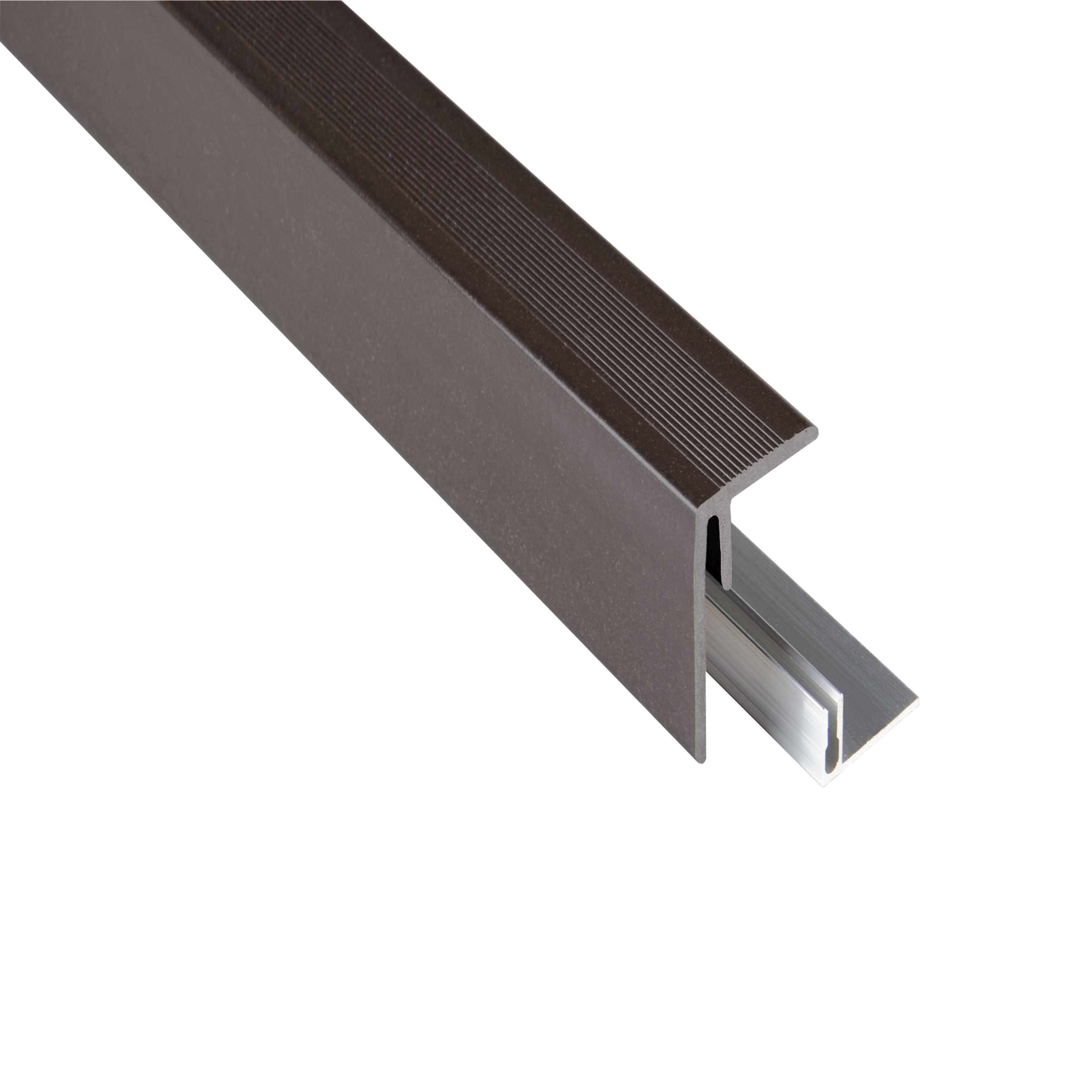 Perfil lateral de WPC con perfil de fijación de aluminio para tablas de terraza Kovalex