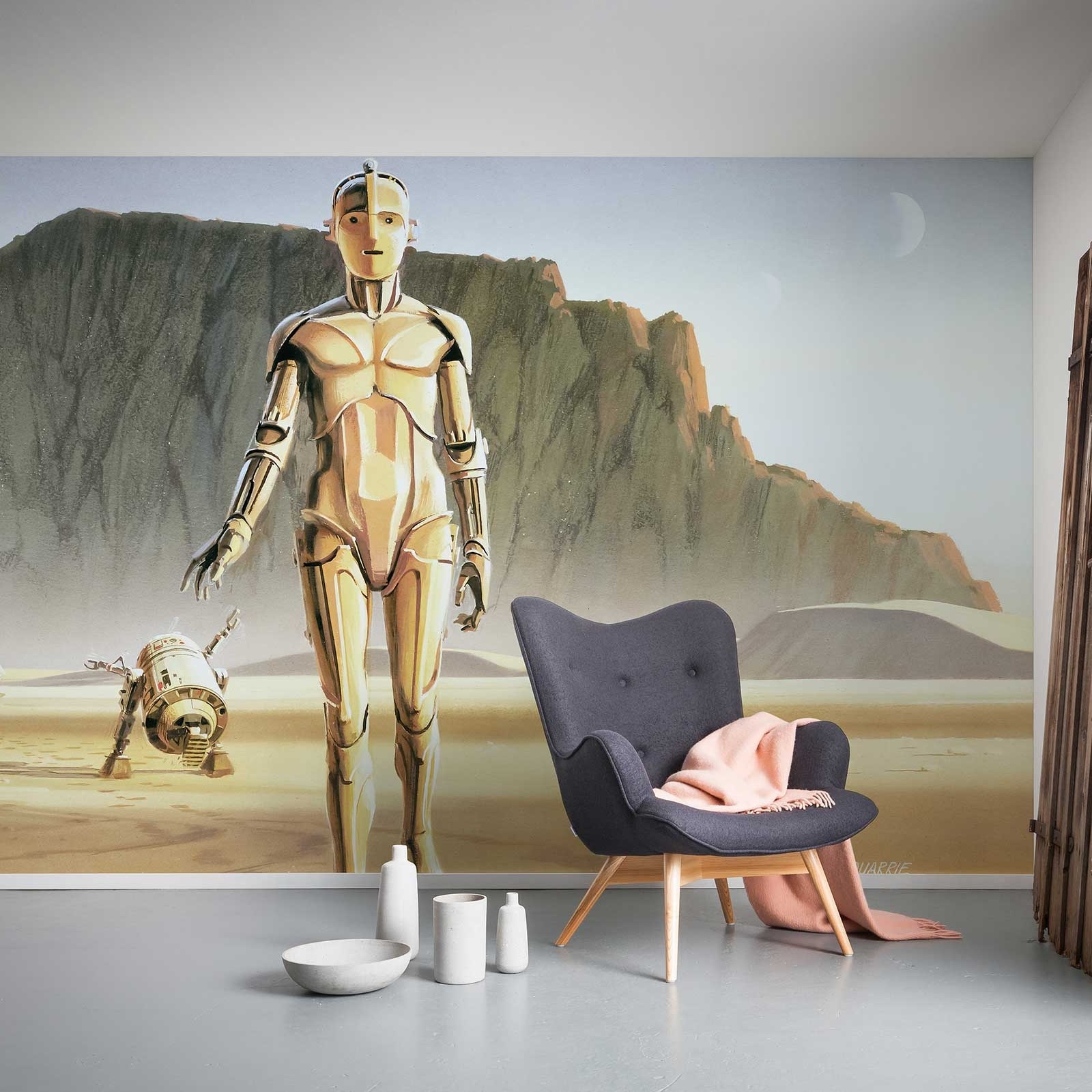 Papel pintado fotográfico Komar Star Wars Droids 250 x 500 cm Impresión digital Papel pintado no tejido Droids Universe