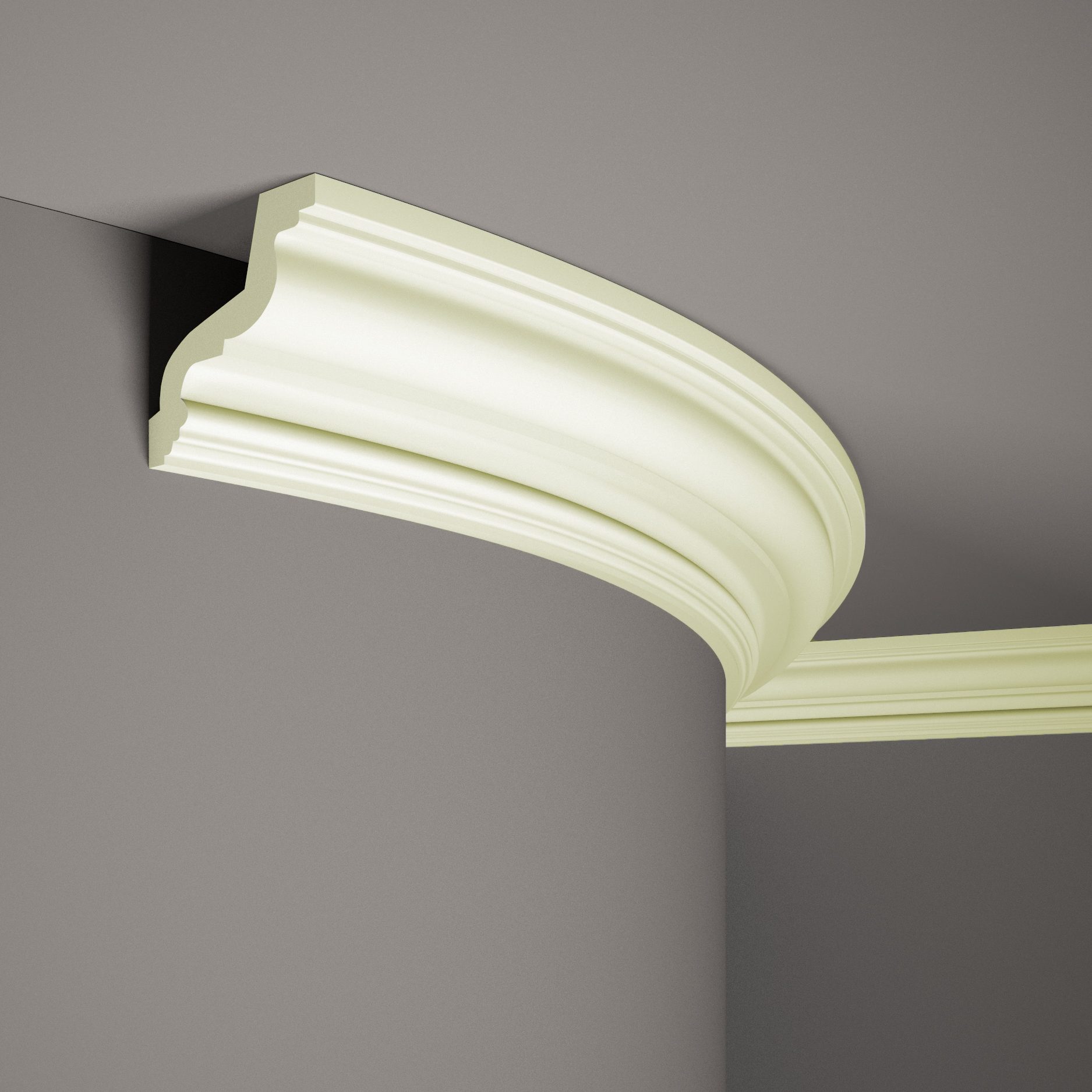Moldura de techo flexible Mardom MDB118F Profoam 100 x 97 x 2000 mm Moldura de estuco blanca flexible