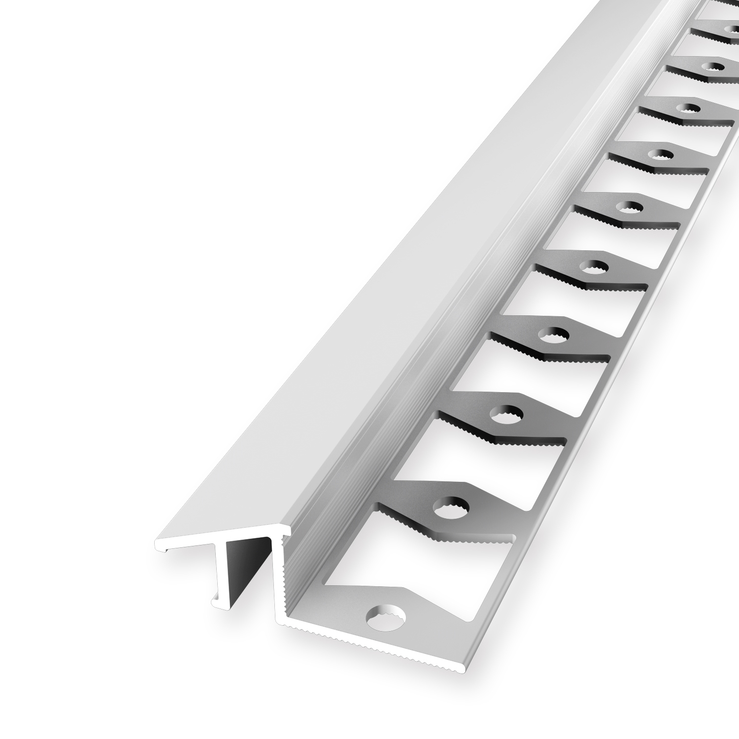 Perfil de compensación 12,5 x 17 x 2500 mm, altura de borde 6-12,5 mm, perfil de rampa de aluminio, perfil de ajuste Küberit