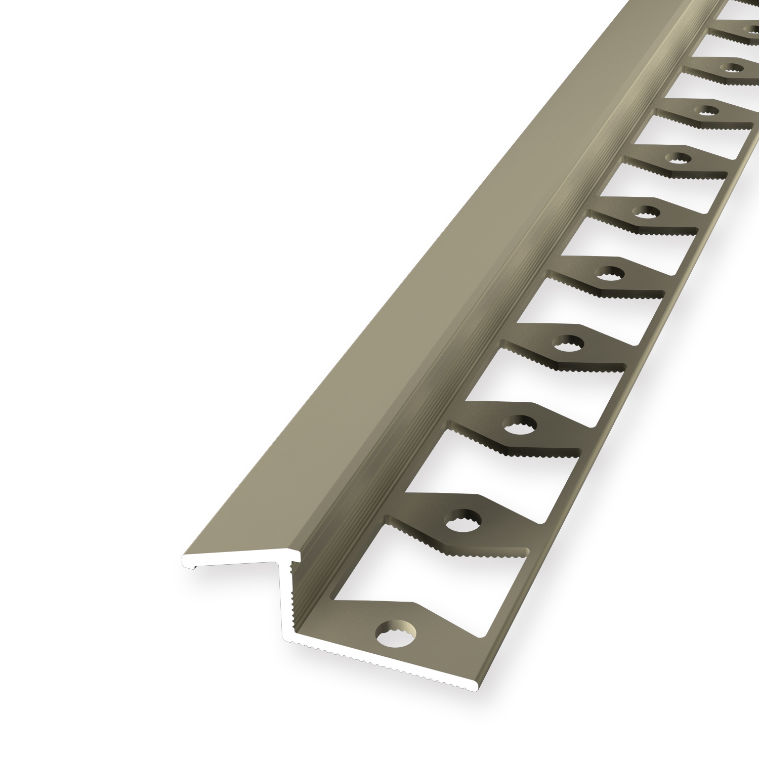 Perfil de compensación 10 x 13 x 2500 mm, altura de borde 6-10 mm, perfil de rampa de aluminio, perfil de ajuste Küberit