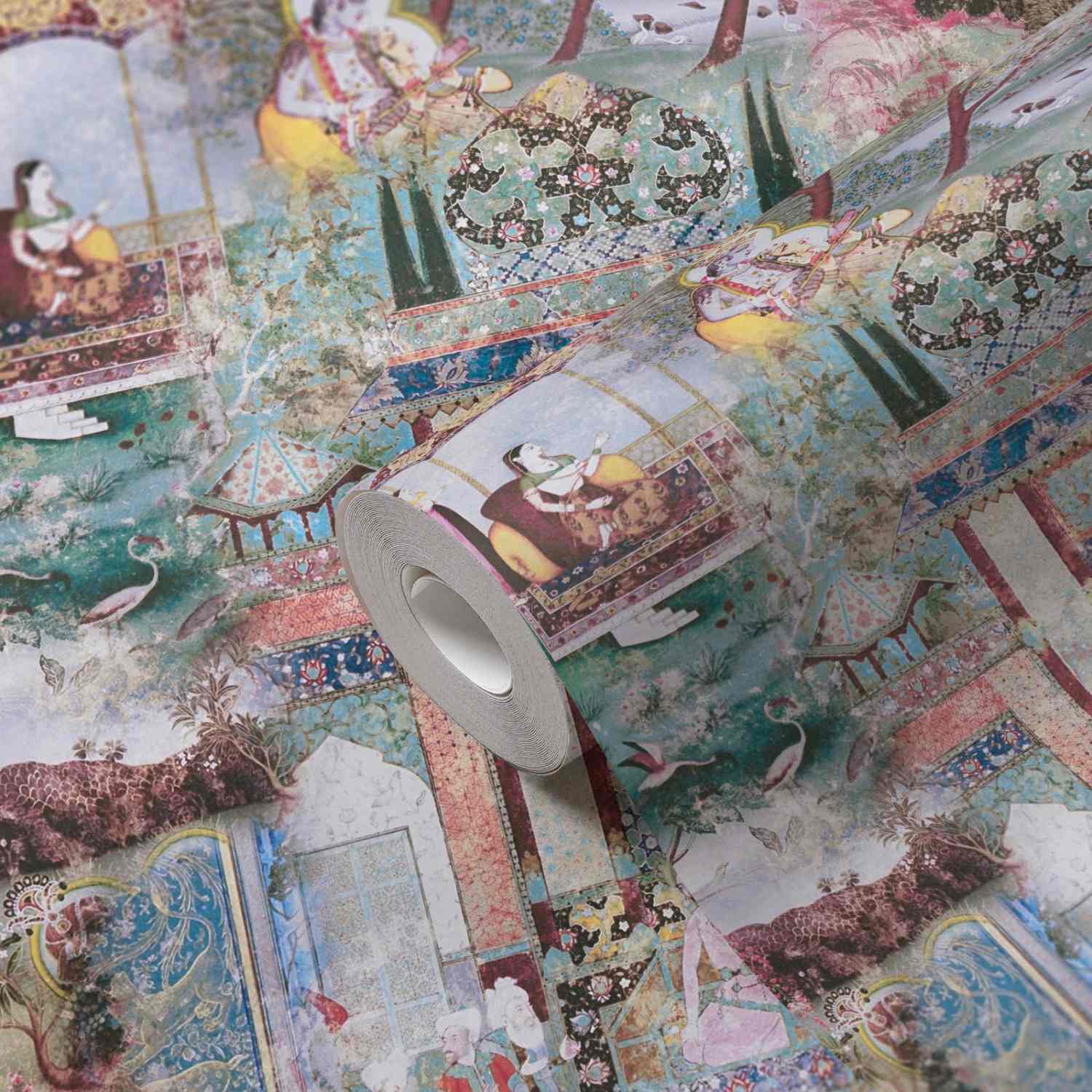 A.S. Creation Dream Flowery 381743 Papel pintado no tejido Vintage 0,53 x 10,05 m Azul Rosa Verde
