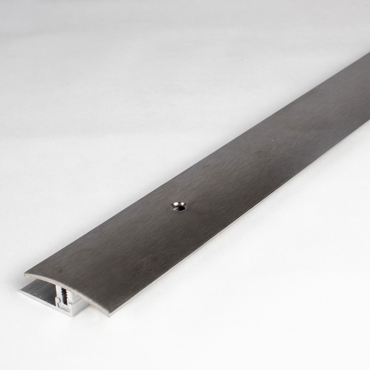 Perfil de transición Auer Perth B 37 mm, altura de borde 7-17 mm, tira de transición de acero inoxidable