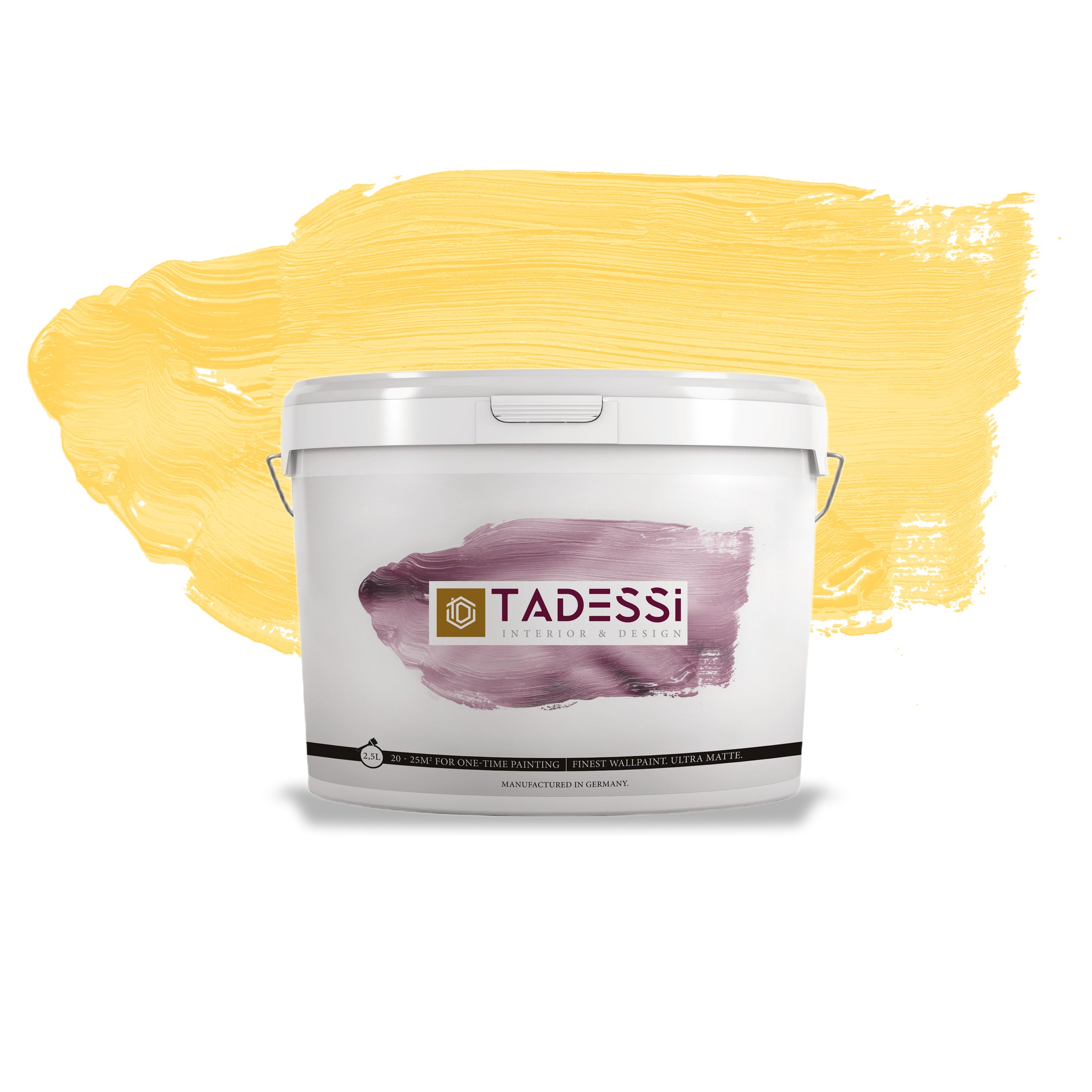 TADESSI Color Vista - Pintura de pared amarilla - Amarillo soleado - Pintura mate para interiores - Pintura de dispersión de alta calidad