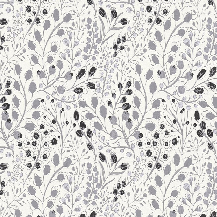 A.S. Creation Atractivo 2 388473 Papel pintado no tejido Diseño floral 10,05 x 0,53 m Gris