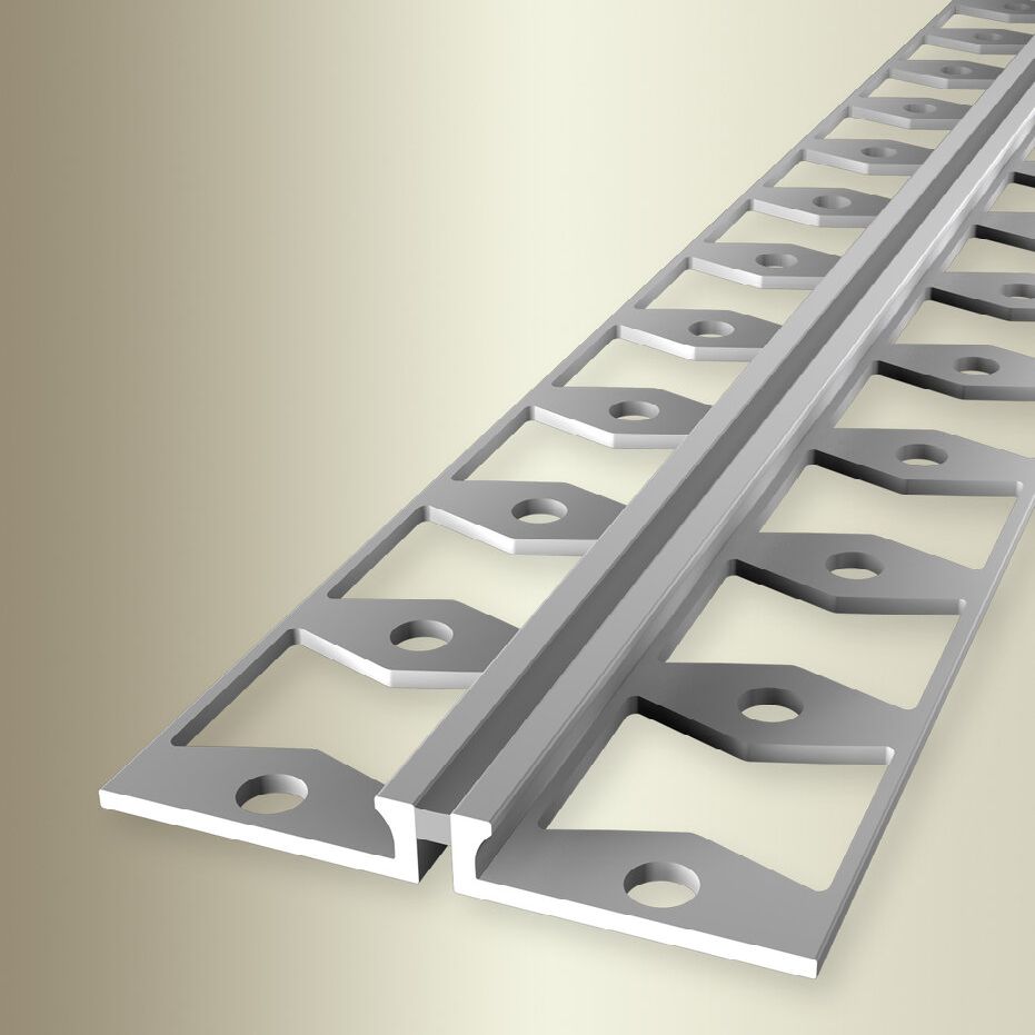 Junta de dilatación y perfiles para azulejos Küberit de 48 x 2500 mm, altura de borde de 3 a 6 mm, aluminio anodizado