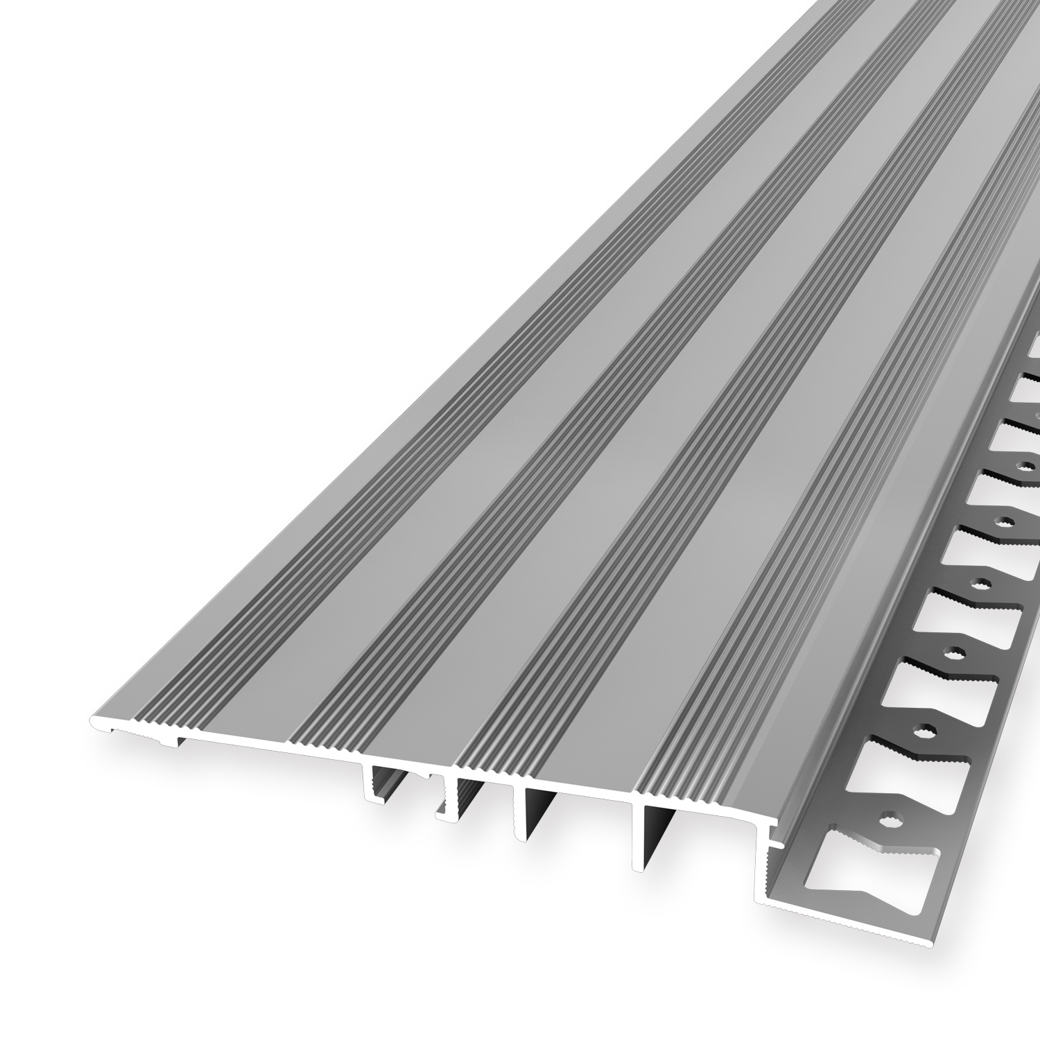 Perfil de compensación 12,5 x 100 x 2500 mm, altura del borde 12,5 mm, perfil de rampa de aluminio, perfil de ajuste Küberit