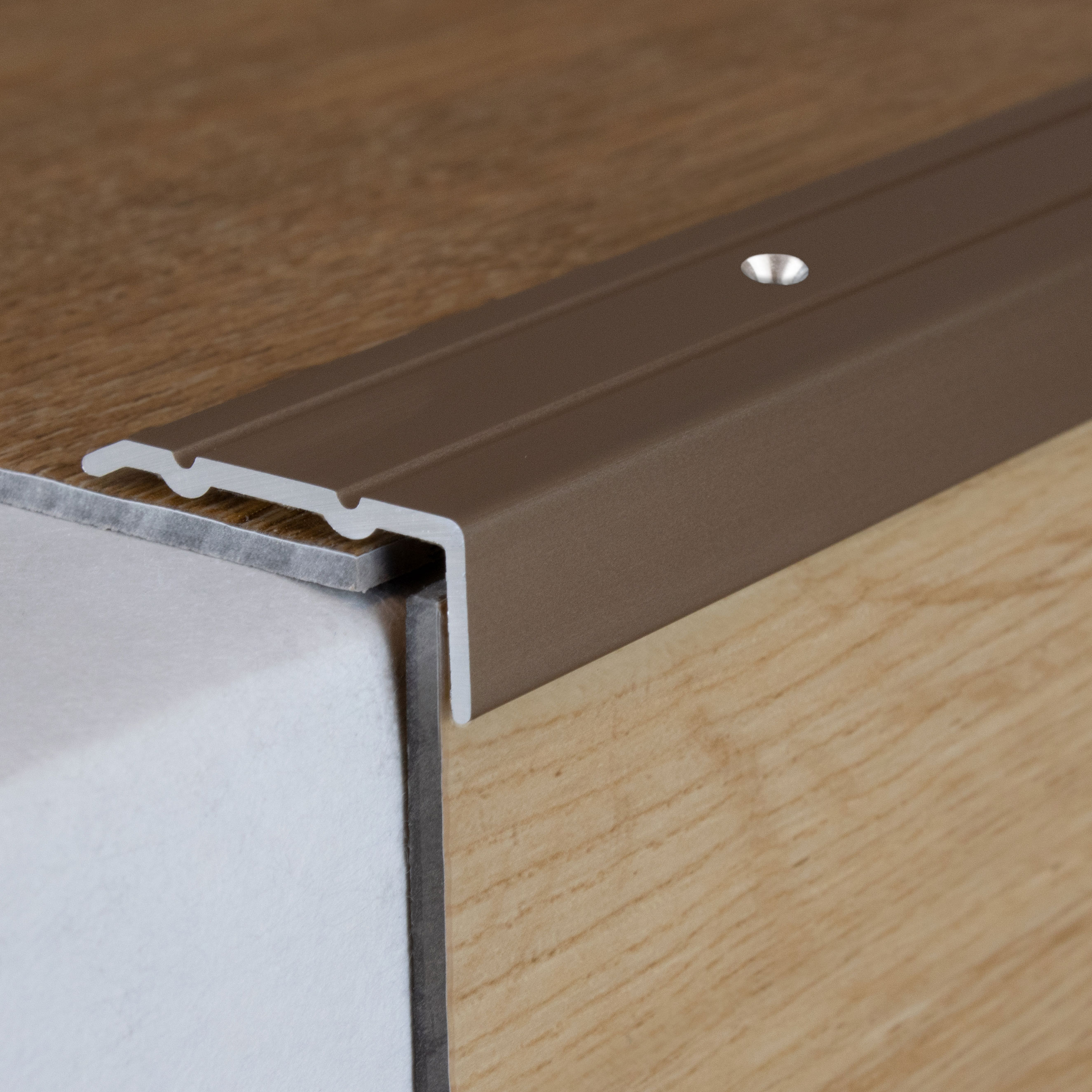 Perfiles angulares y de canto para escaleras PROVISTON Salerno, ancho 24,5 mm, aluminio