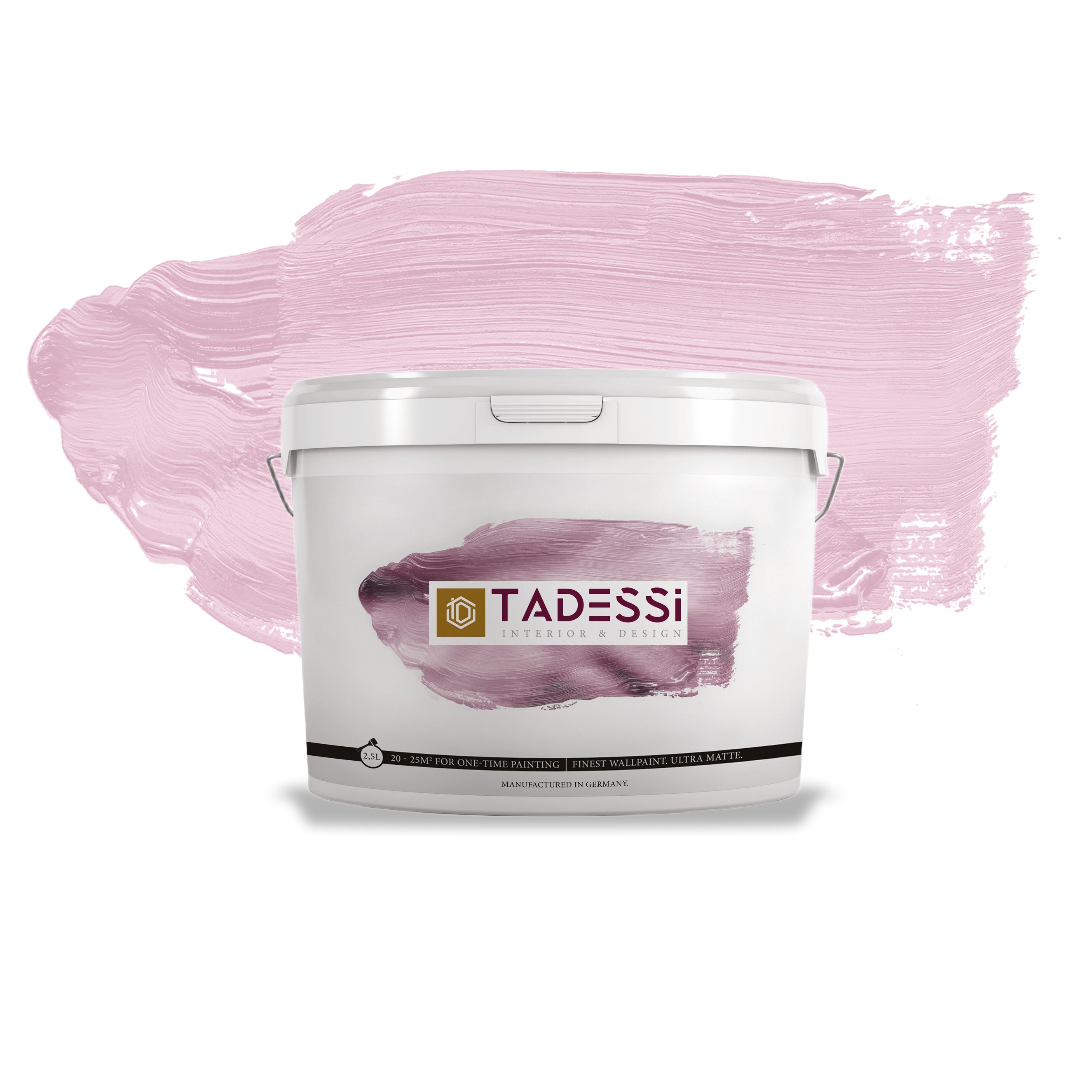 TADESSI Color Vista - Pintura de pared rosa pastel - Rosa empolvado - Pintura interior mate - Dispersión de alta calidad