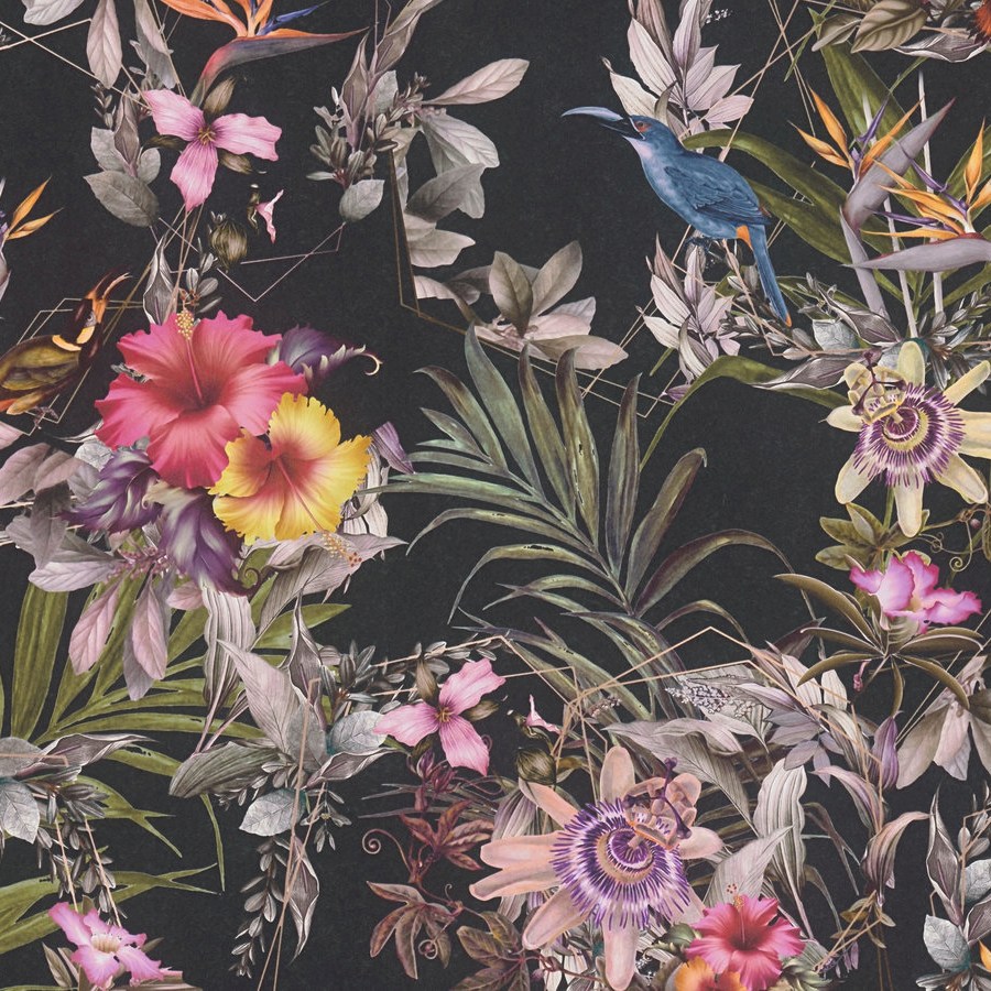 A.S. Creation Dream Flowery 381781 Papel pintado no tejido Diseño floral 0,53 x 10,05 m Negro Verde
