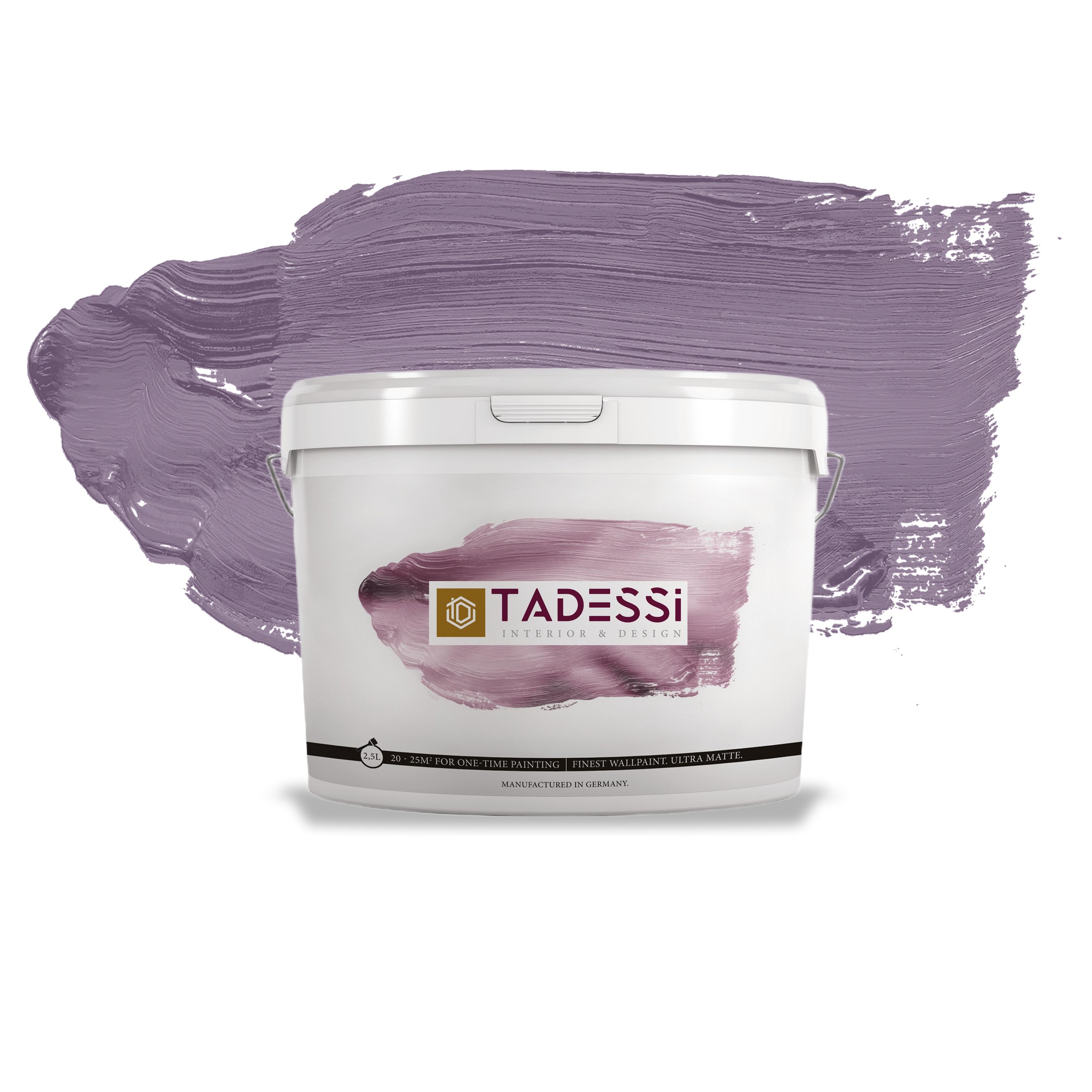 TADESSI Color Vista - Pintura de pared violeta - Lavanda oscura - Pintura interior mate - Dispersión de alta calidad