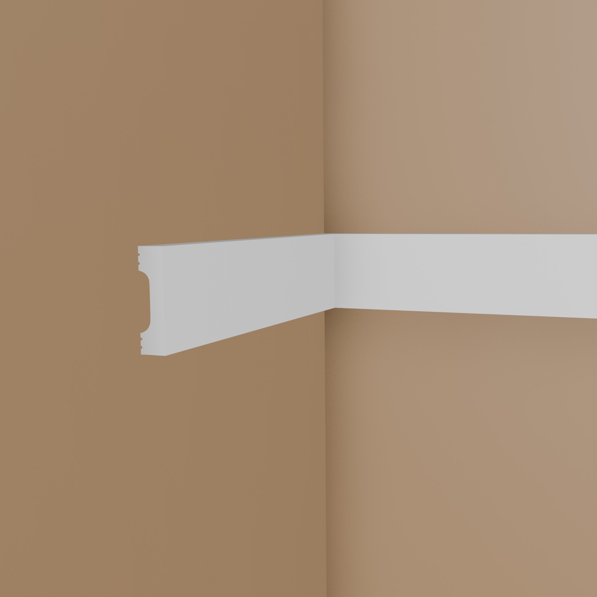 Moldura decorativa NMC WD5 WALLSTYL, moldura de pared de 10 x 38 x 2000 mm, poliestireno blanco