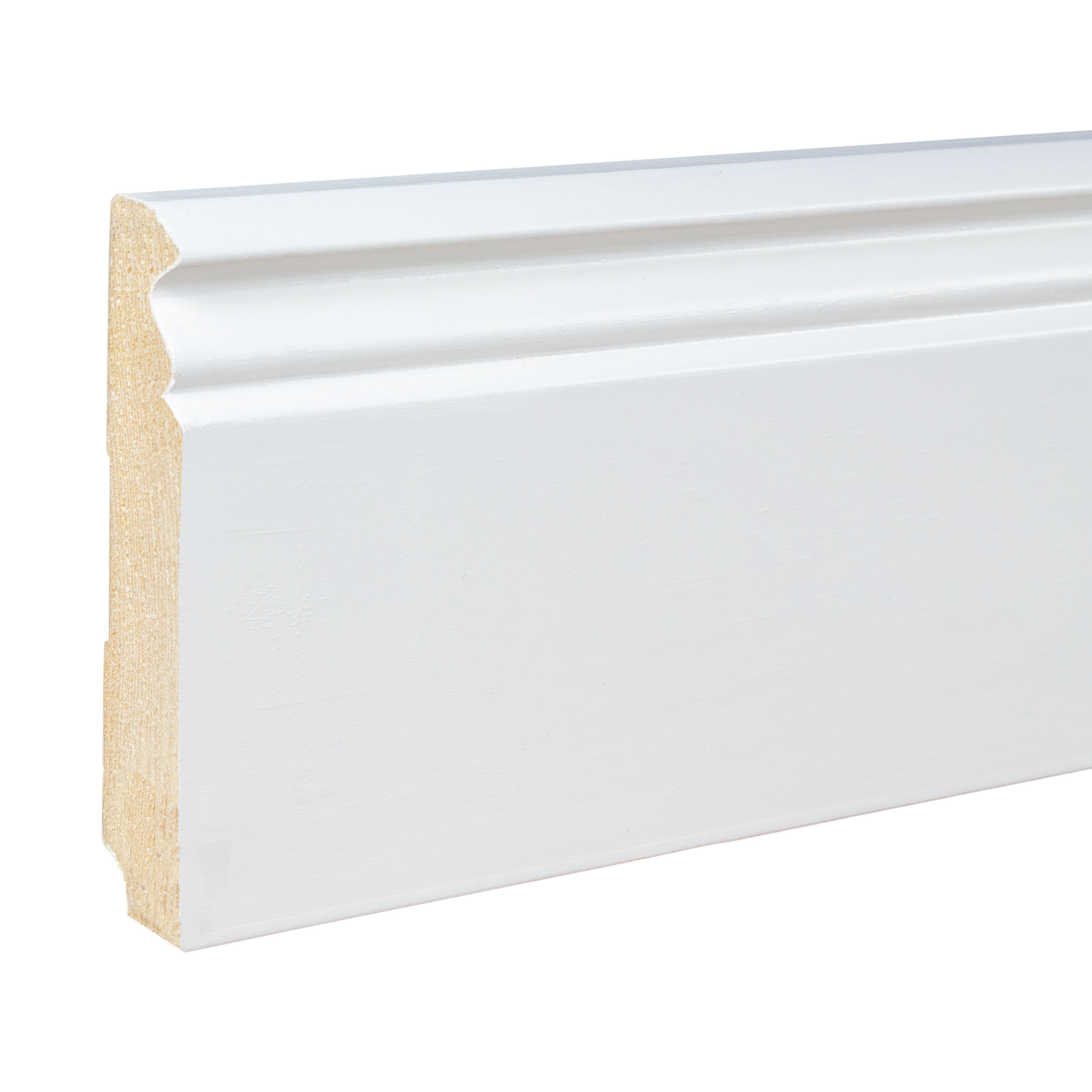 Kosche Rodapié Erba-3 72768 19 x 96 x 2400 mm Moldura de suelo Moldura de piso Blanco