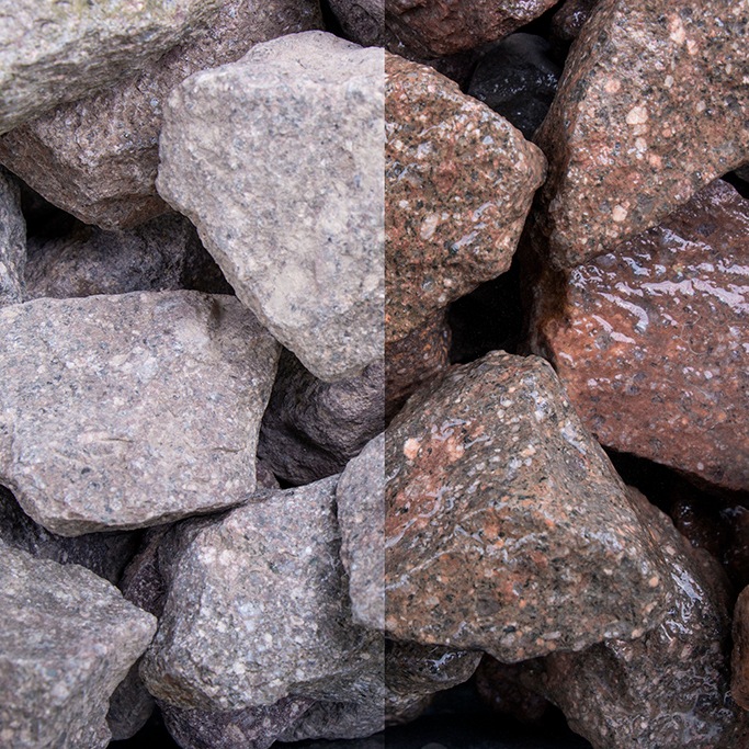 Piedra antigua SS 30-60 mm Grava decorativa de pórfido marrón para jardín, piedra natural GSH