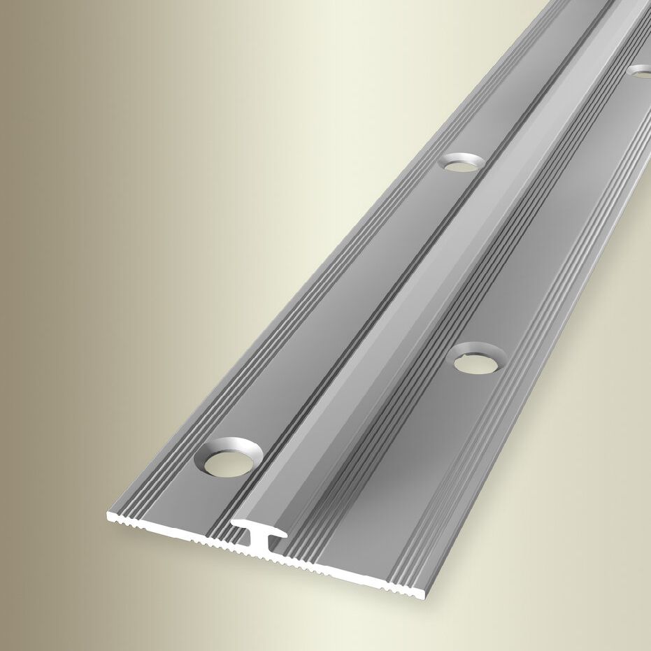 Perfiles de canto y acabado Küberit, 5 mm de alto, 34 mm de ancho, 2700 mm de largo, altura del canto: 2,5 mm, aluminio anodizado.