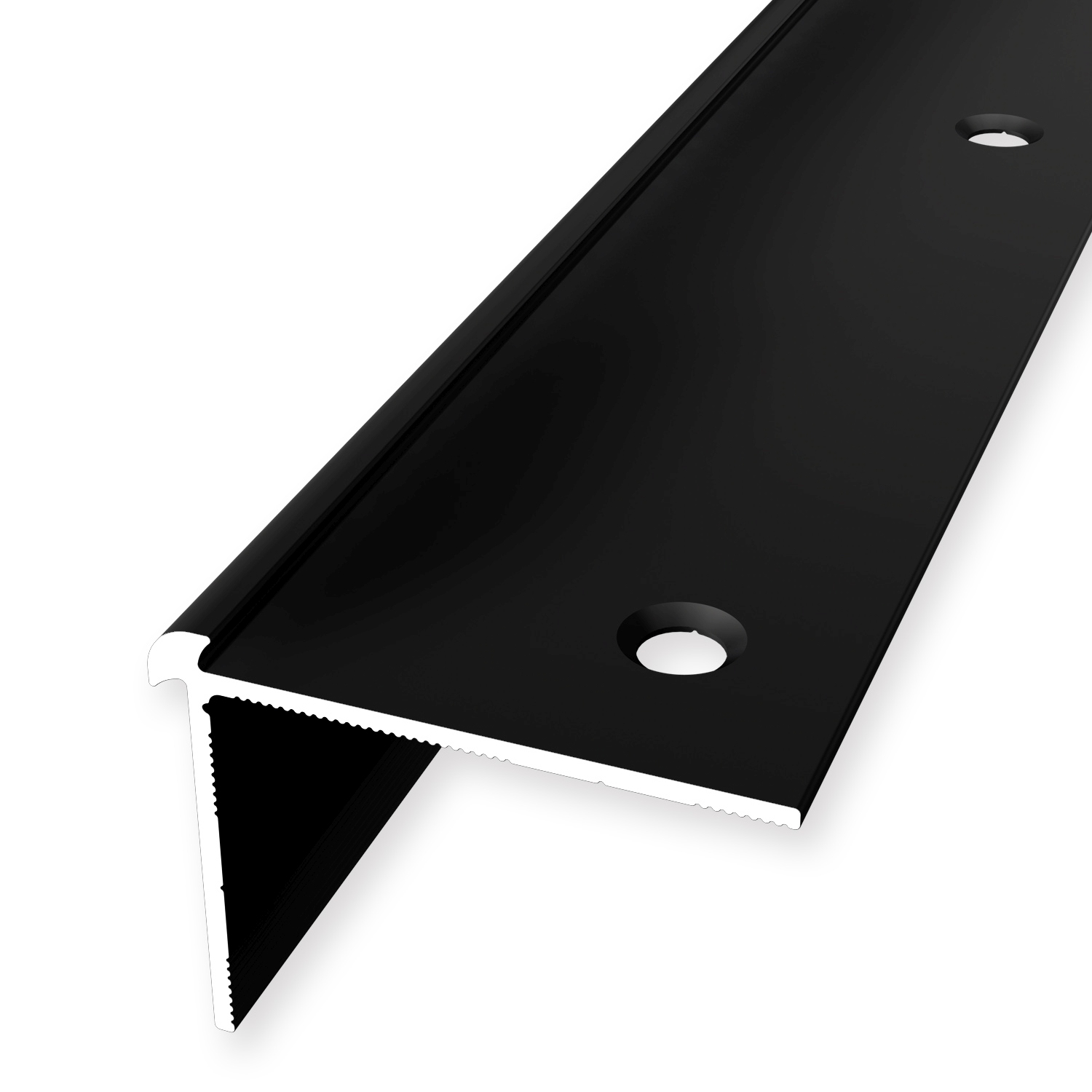 Perfil de borde de escalera de aluminio de 29 x 39 mm, perfil angular liso avellanado y perforado Küberit
