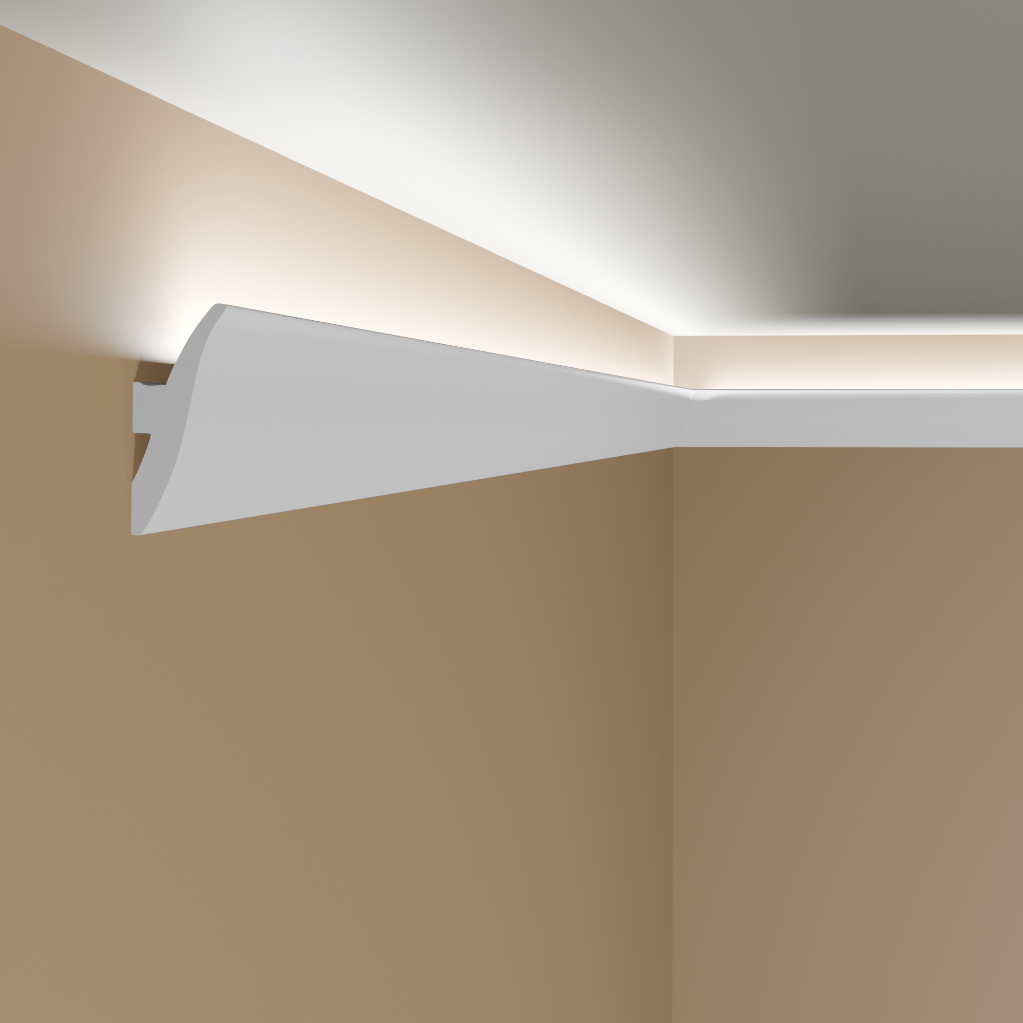 Mardom Tira de luz LED "QL009" 12 x 47 x 2000 mm Blanco Moldura de techo Moldura de cornisa Moderno