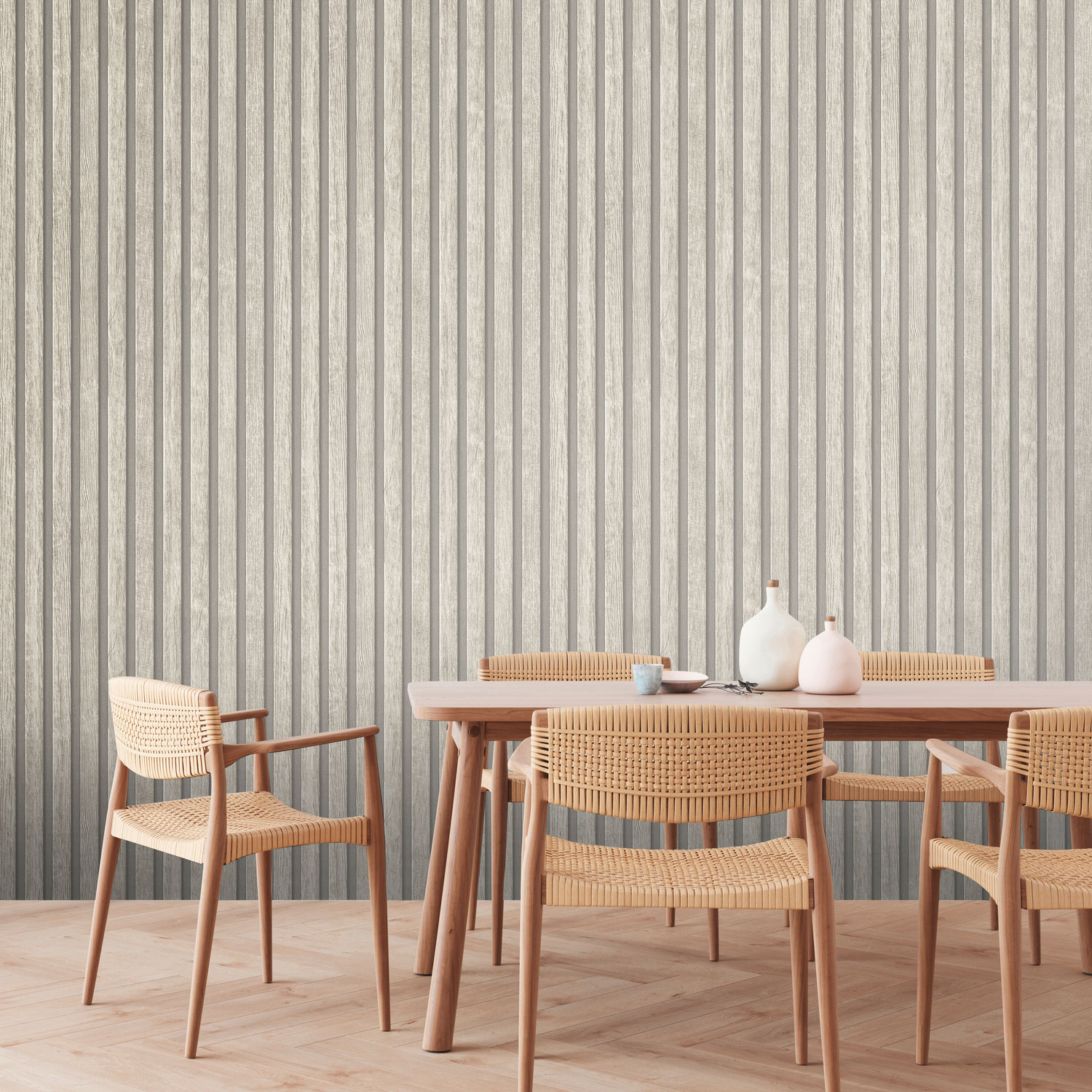 Papel pintado no tejido 391095 Rayas Ondas Gris Pintwalls A.S. Creation