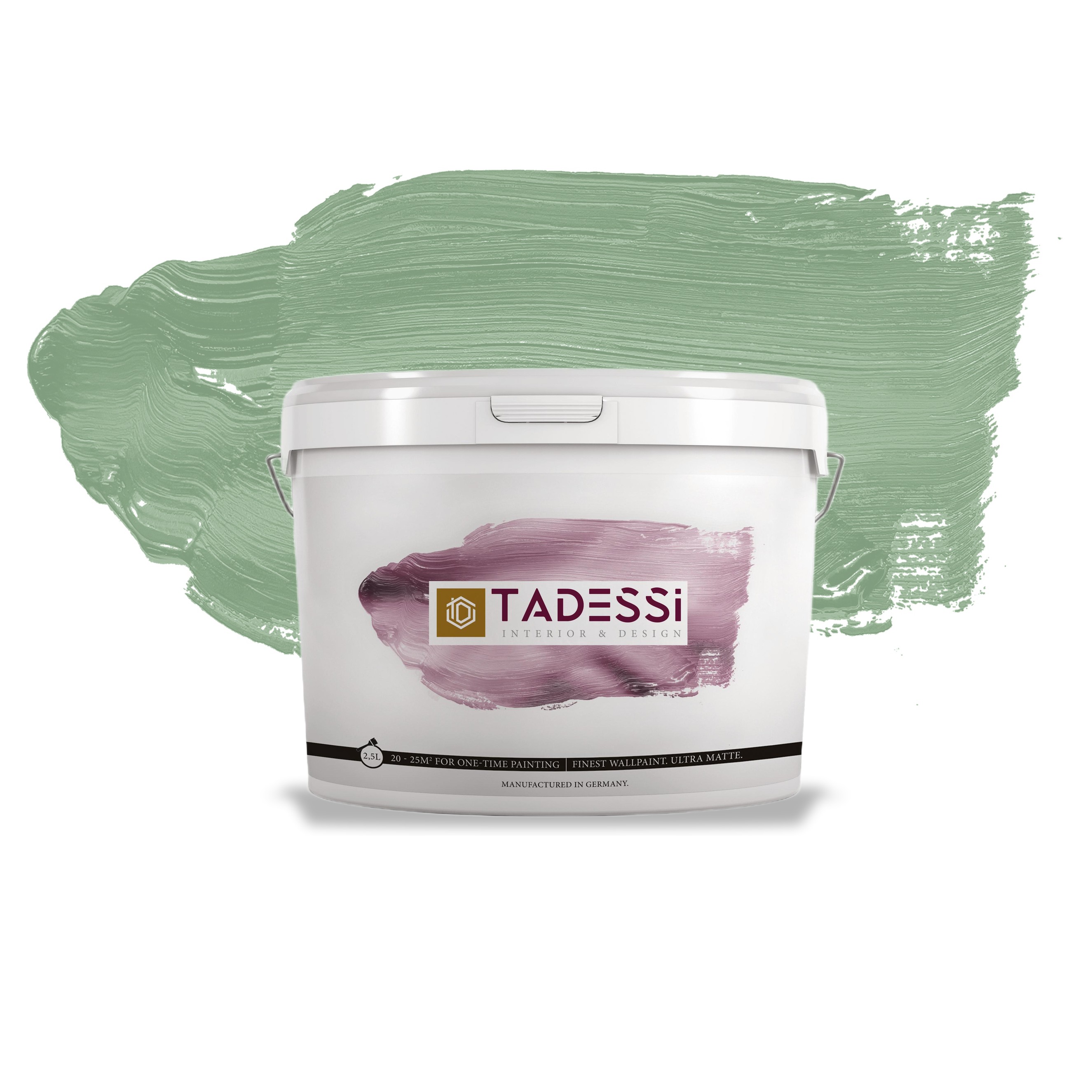 TADESSI Color Vista - Pintura de pared Verde - Eucalipto - Verde Salvia - Pintura mate de alta calidad para interiores