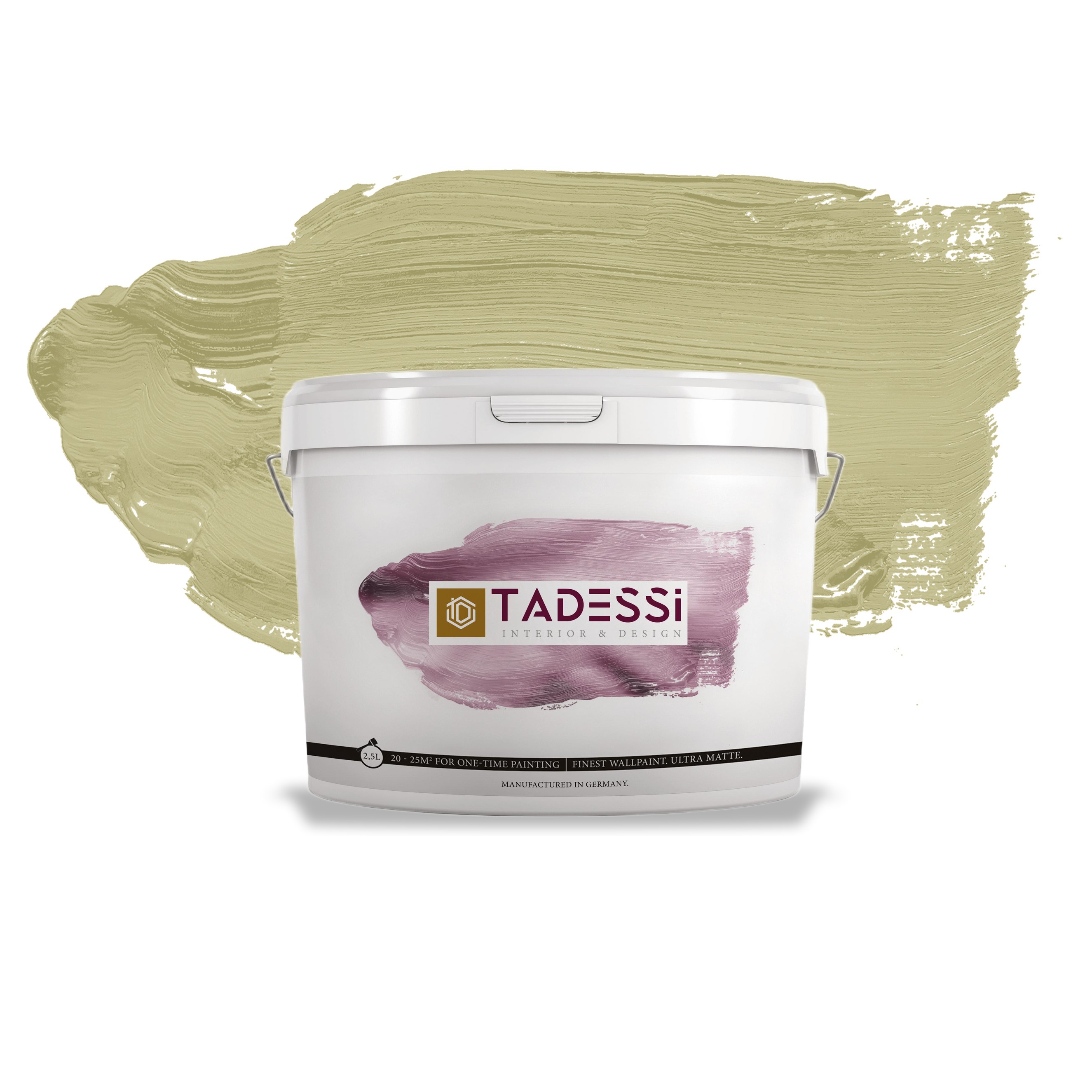 TADESSI Color Vista - Pintura de pared verde pastel - Verde salvia - Pintura interior mate - Dispersión de alta calidad