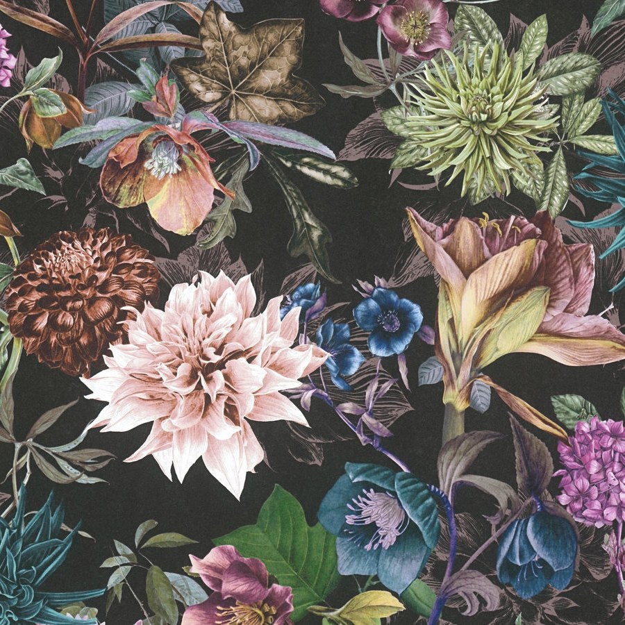 A.S. Creation Dream Flowery 381757 Papel pintado no tejido Diseño floral 0,53 x 10,05 m Negro Morado