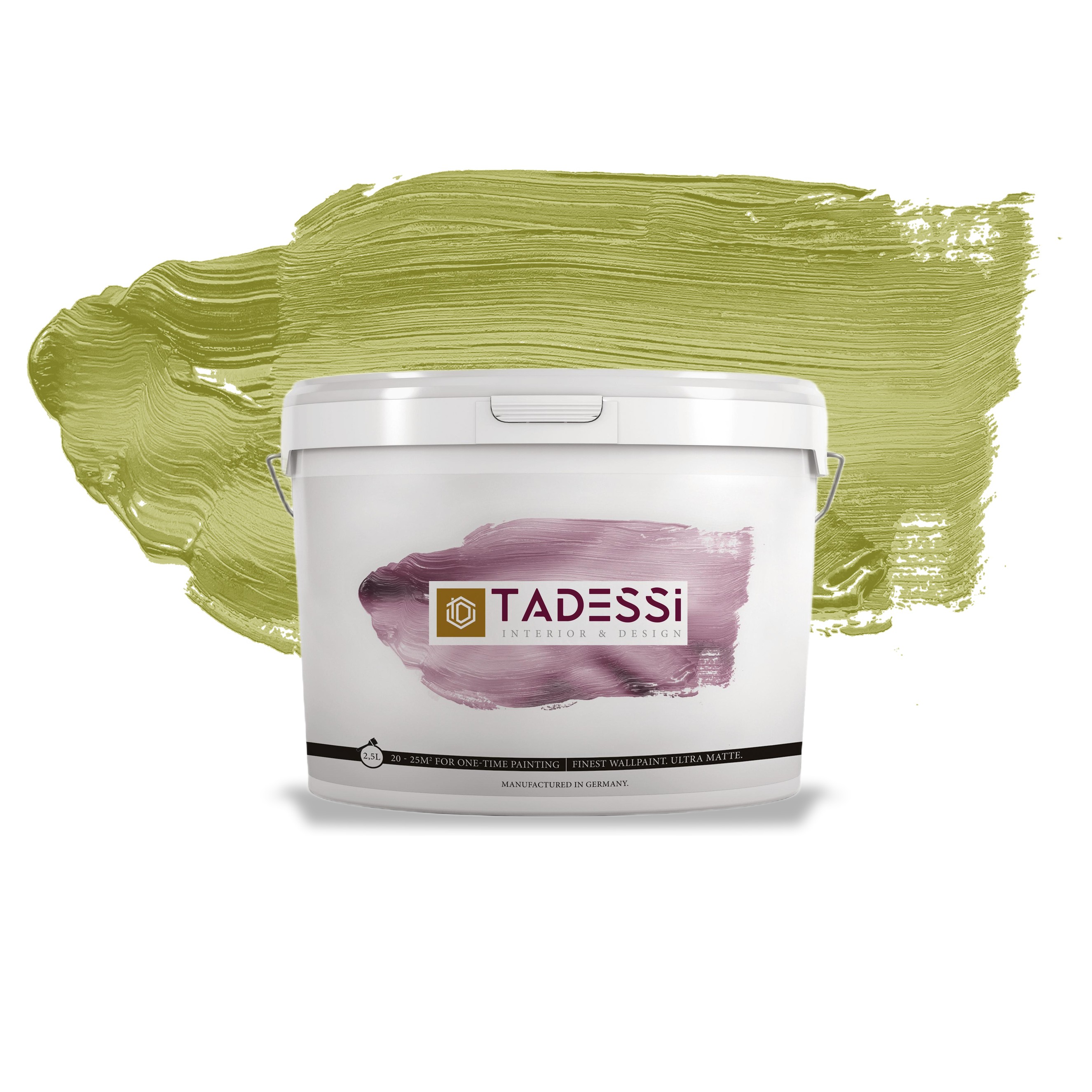 TADESSI Color Vista - Pintura mural verde - verde oliva claro - verde salvia - Pintura interior mate de alta calidad