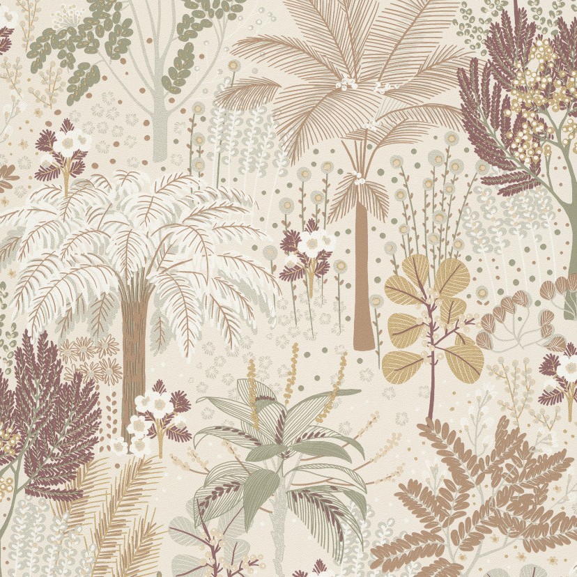 Grandeco Asperia A54803 Papel pintado no tejido Selva 10,05 x 0,53 m Beige