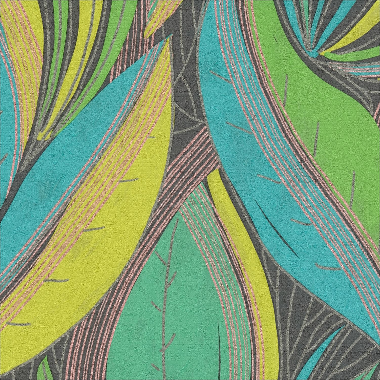 Papel pintado no tejido 786551 Metropolitan Stories Hot Spots Flowers Floral Green A.S. Création