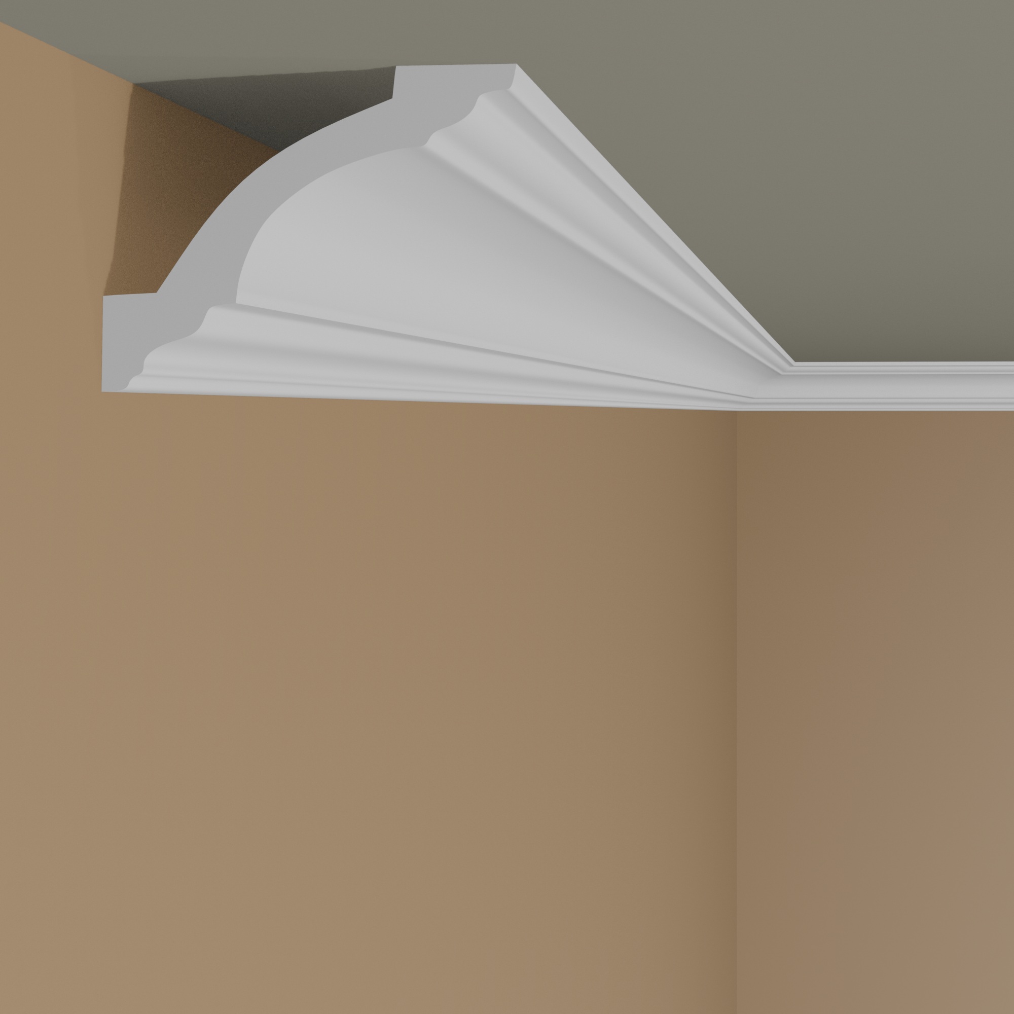 Cornisa Elite Decor P835 Moldura de techo de poliuretano de 83 x 83 x 2000 mm, color blanco