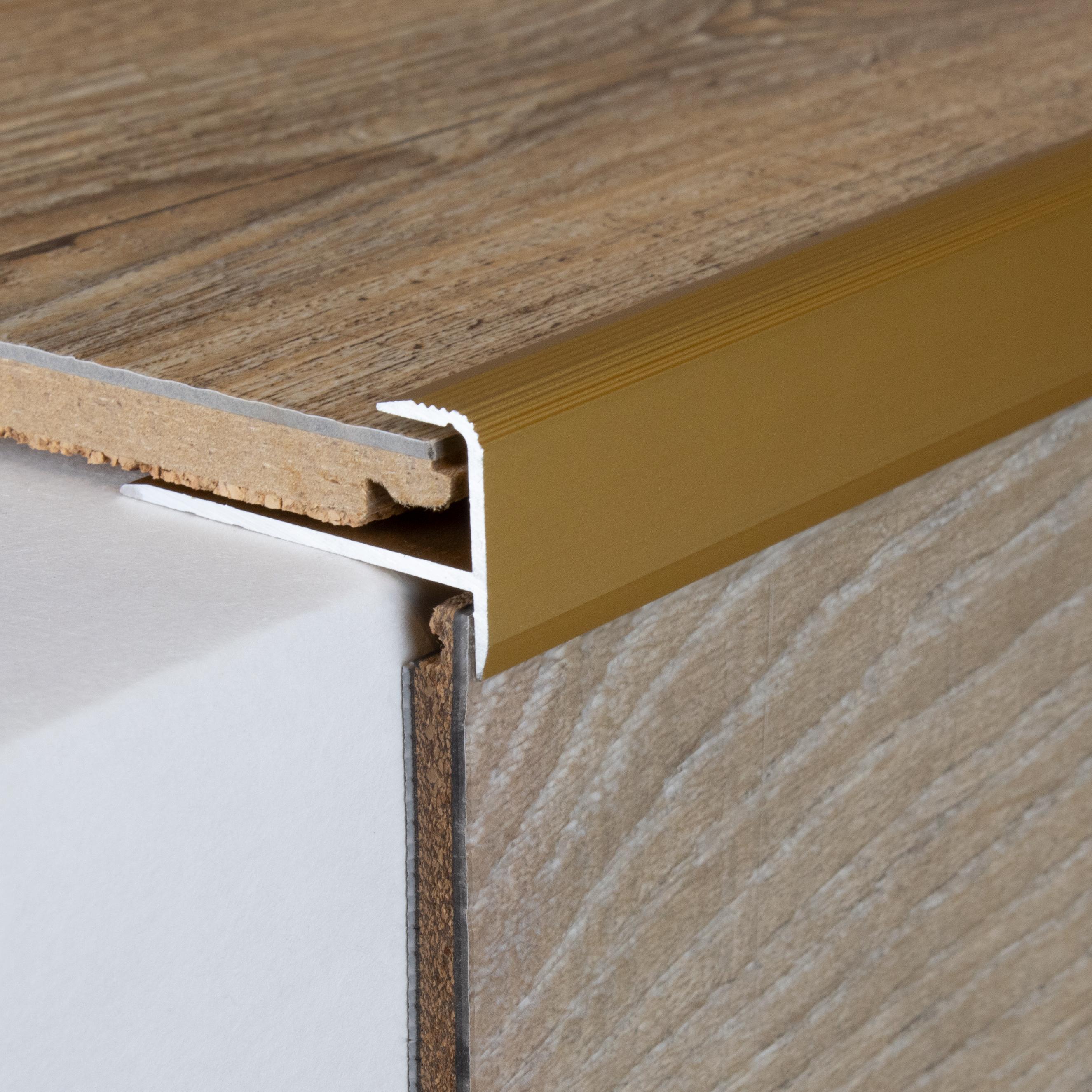 Perfiles de canto y acabado PROVISTON Matane B, altura de canto de 37 mm, aluminio anodizado de 10,3 mm